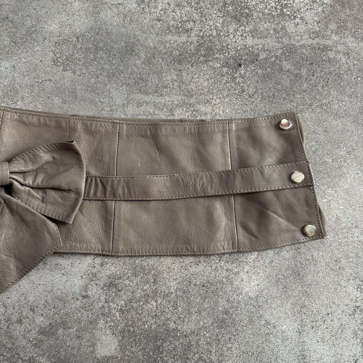 Morgan De Toi Morgan Vintage Archive Y2K Real Leather Wide Leather Belt Size ONE SIZE - 4 Thumbnail