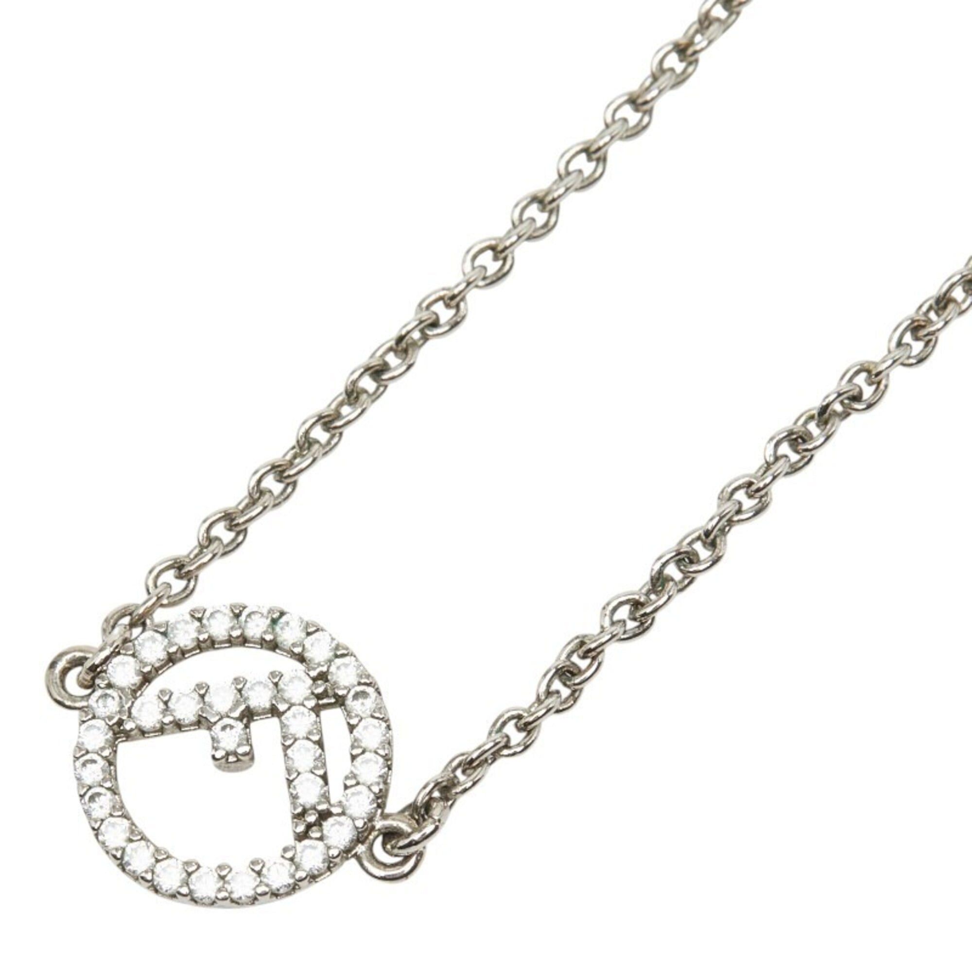 Fendi Fendi F is Logo Chain Necklace, Silver Metal, Cubic Zirconia, Women's FENDI Size ONE SIZE - 1 Thumbnail