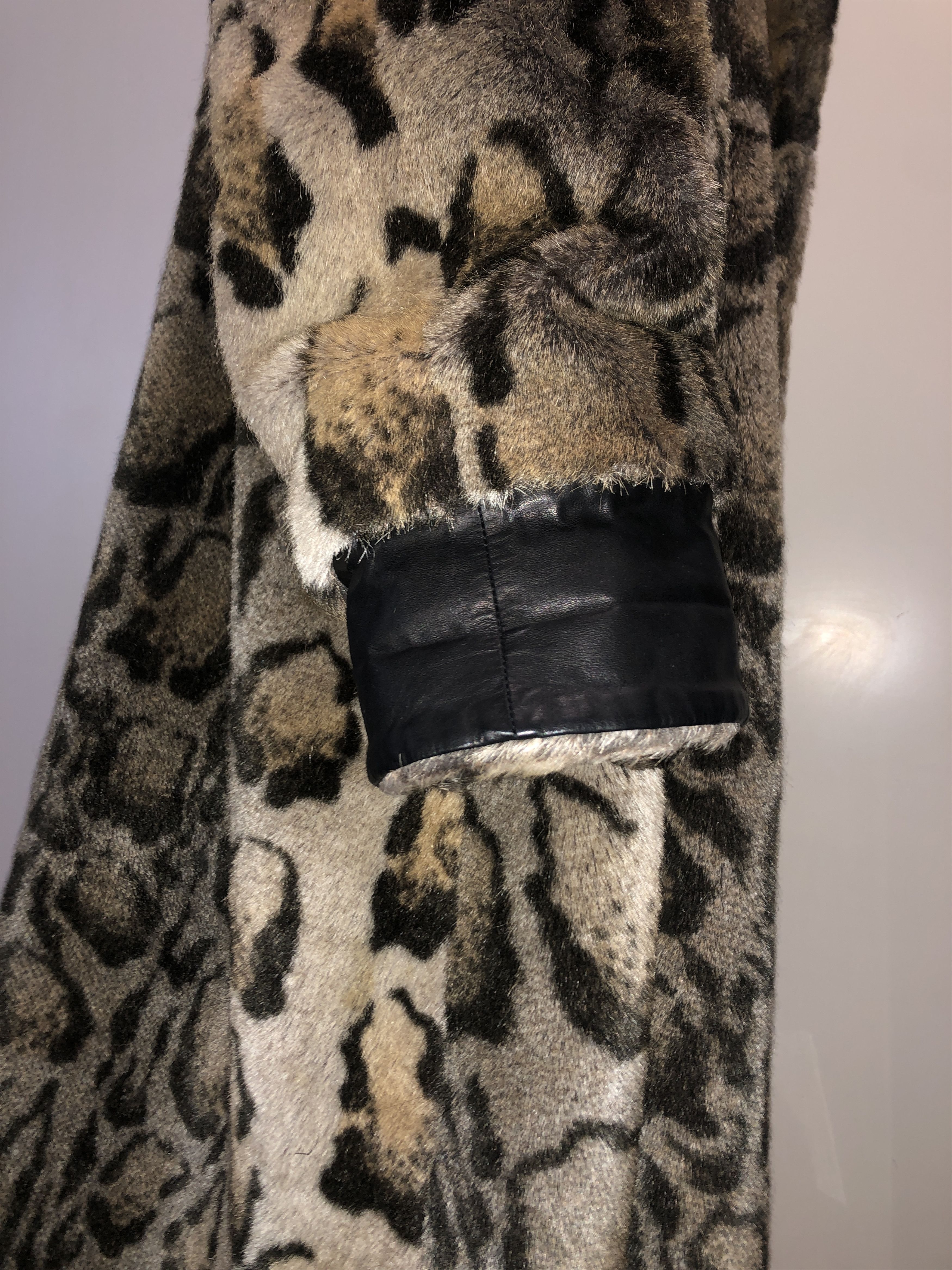 Calugi e Gianelli Animalier Wide Fake Fur Coat Size L / US 10 / IT 46 - 5 Thumbnail