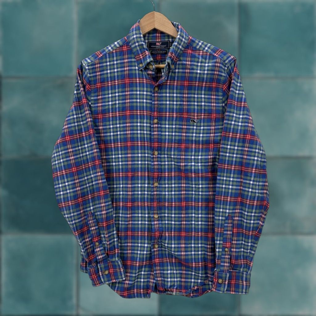 Vineyard Vines Vineyard Vines Slim Tucker Shirt Mens Small Blue Plaid Flannel Long Sleeve Button-Up Size US S / EU 44-46 / 1 - 1 Thumbnail