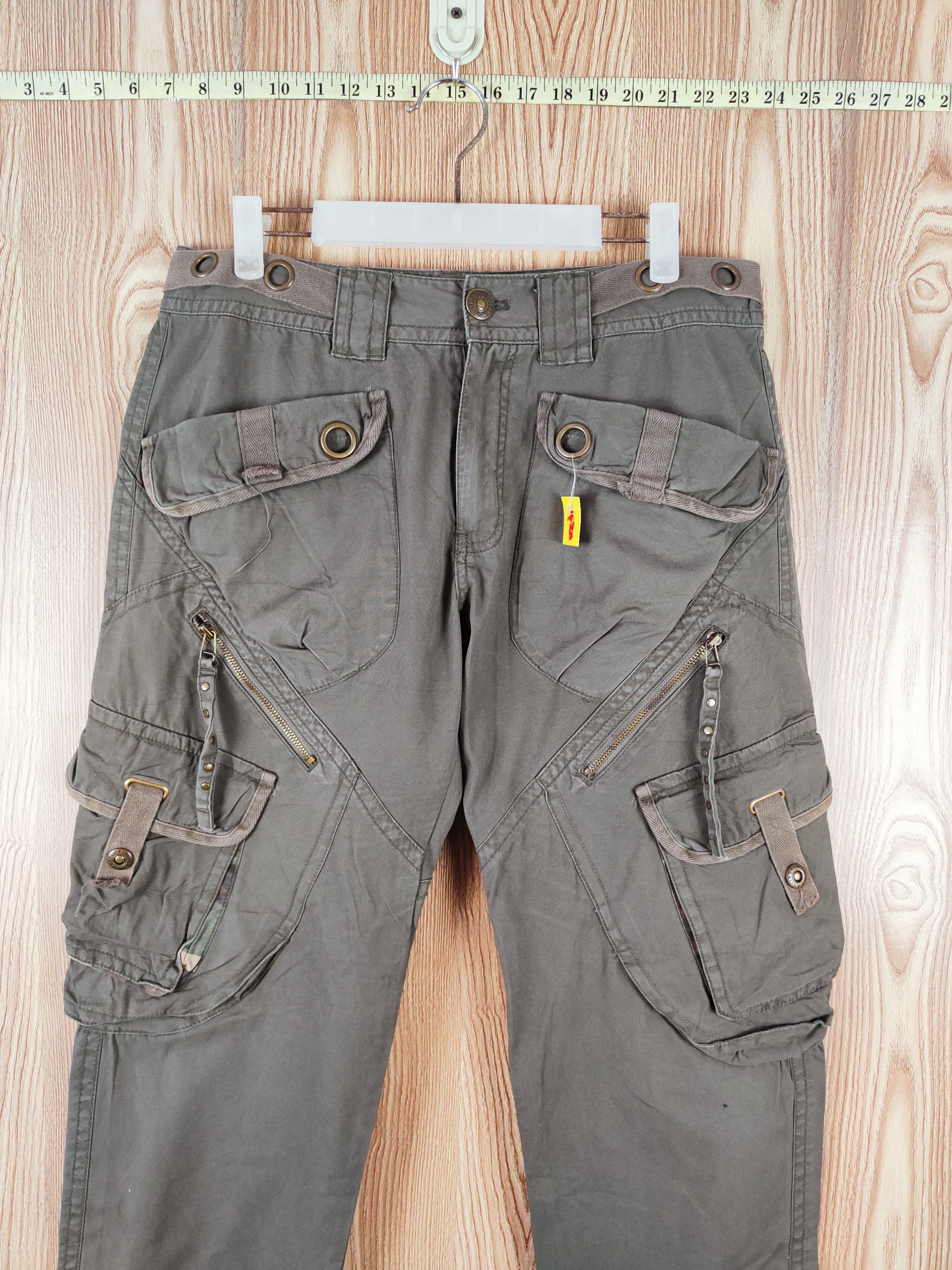 Japanese Brand D Bruins Chinos Green Multipocket Tactical Cargo Pants #W516 Size US 32 / EU 48 - 2 Thumbnail