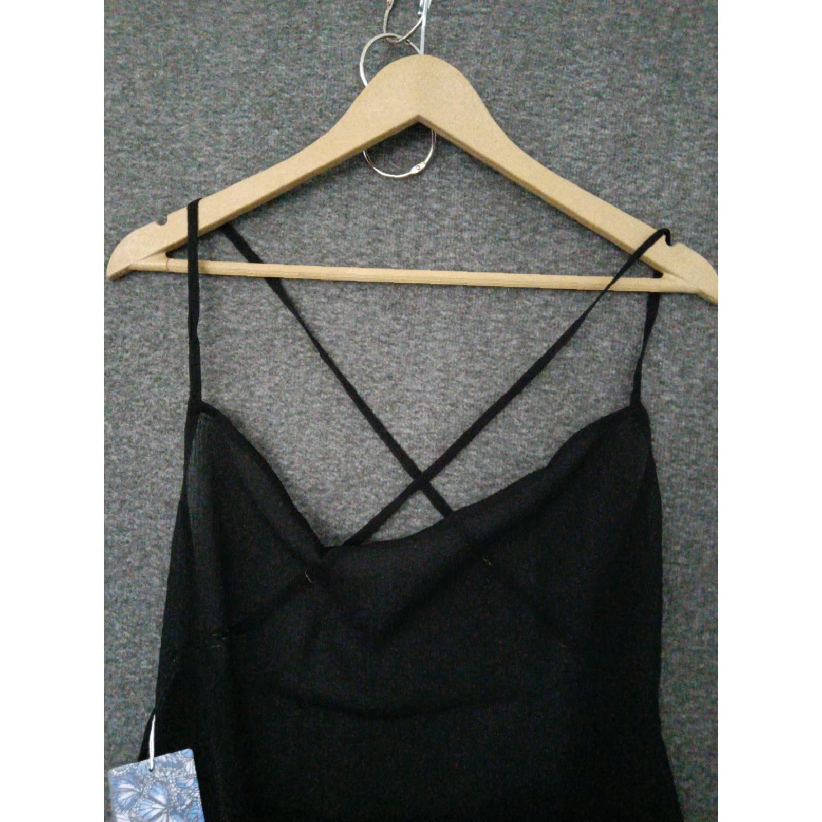 Vintage Toluca Swim Black Maxi Cowl Neck Sheer Dress - Womens - Size S - Beach Cover Up - Sleeveless - Long - Polyester Blended Fabric Size S / US 4 / IT 40 - 3 Thumbnail