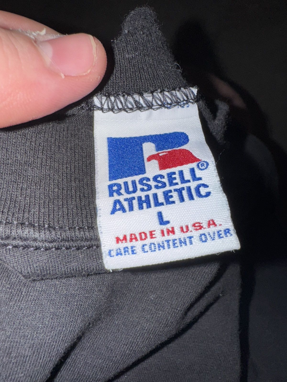 Russell Athletic × Vintage Vintage Russell Athletic Long Sleeve Tee #5 Faded Black Size US L / EU 52-54 / 3 - 4 Thumbnail
