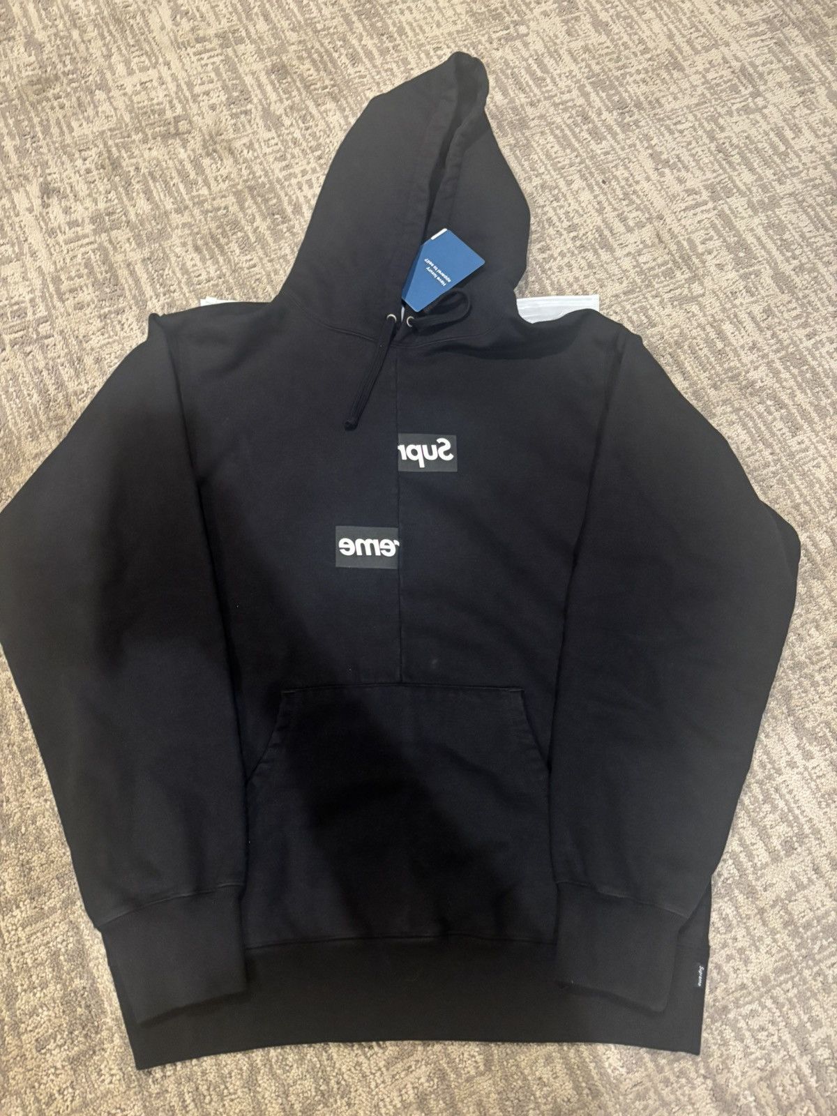 Comme Des Garcons Supreme Split Box Logo Hoodie | Grailed