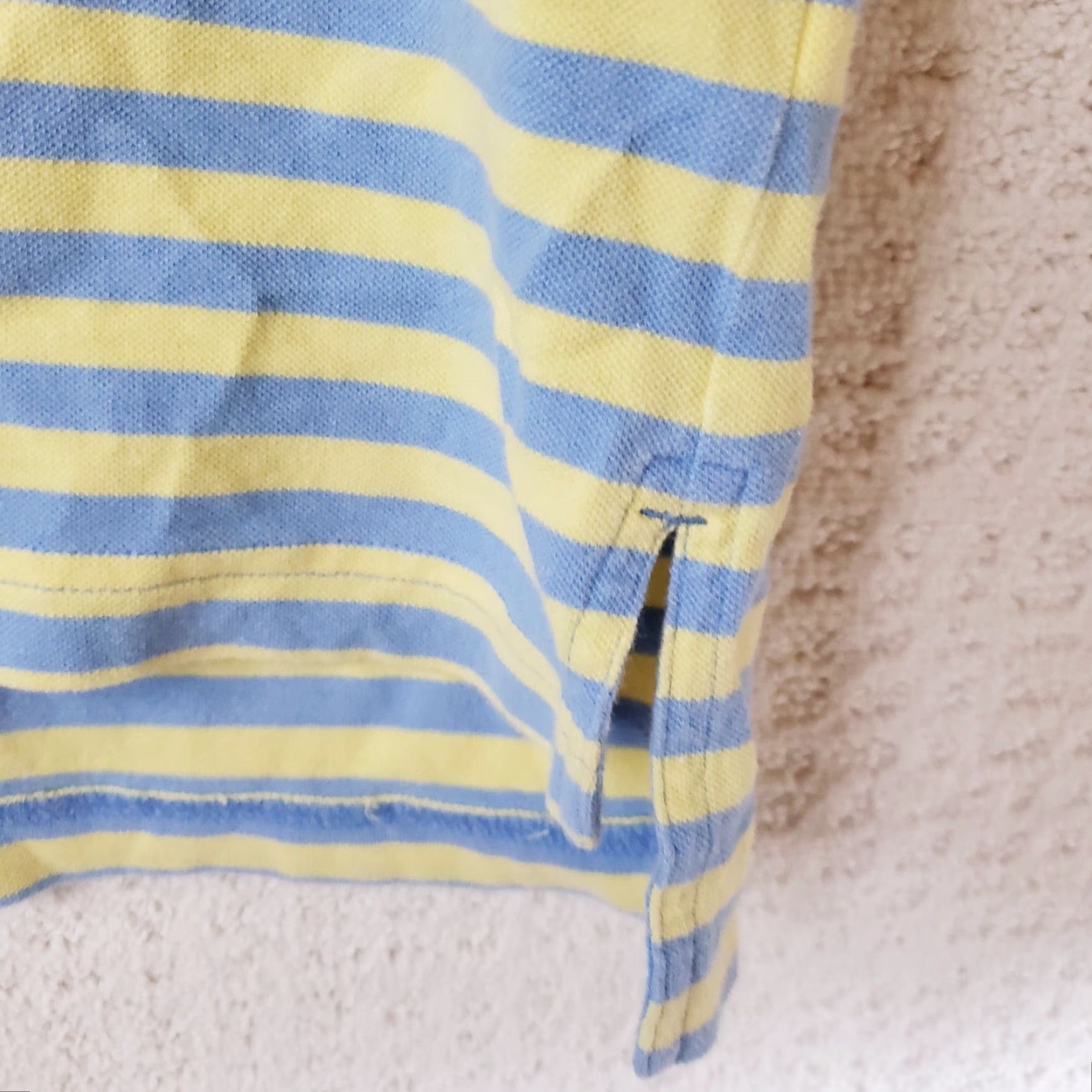 Southern Tide VINTAGE Southern Tide SkipJack Polo Shirt L Mens Striped Blue Yellow Polyester Cotton Blend Short Sleeve Polo Shirt with Fat Tuna Accents Size US L / EU 52-54 / 3 - 6 Thumbnail