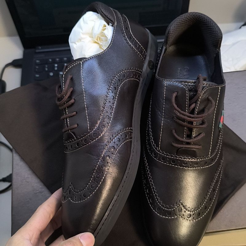 Gucci Gucci Casual Black Low-Top Leather Shoes - Size US 8.5 / EU 41-42 - 7 Thumbnail