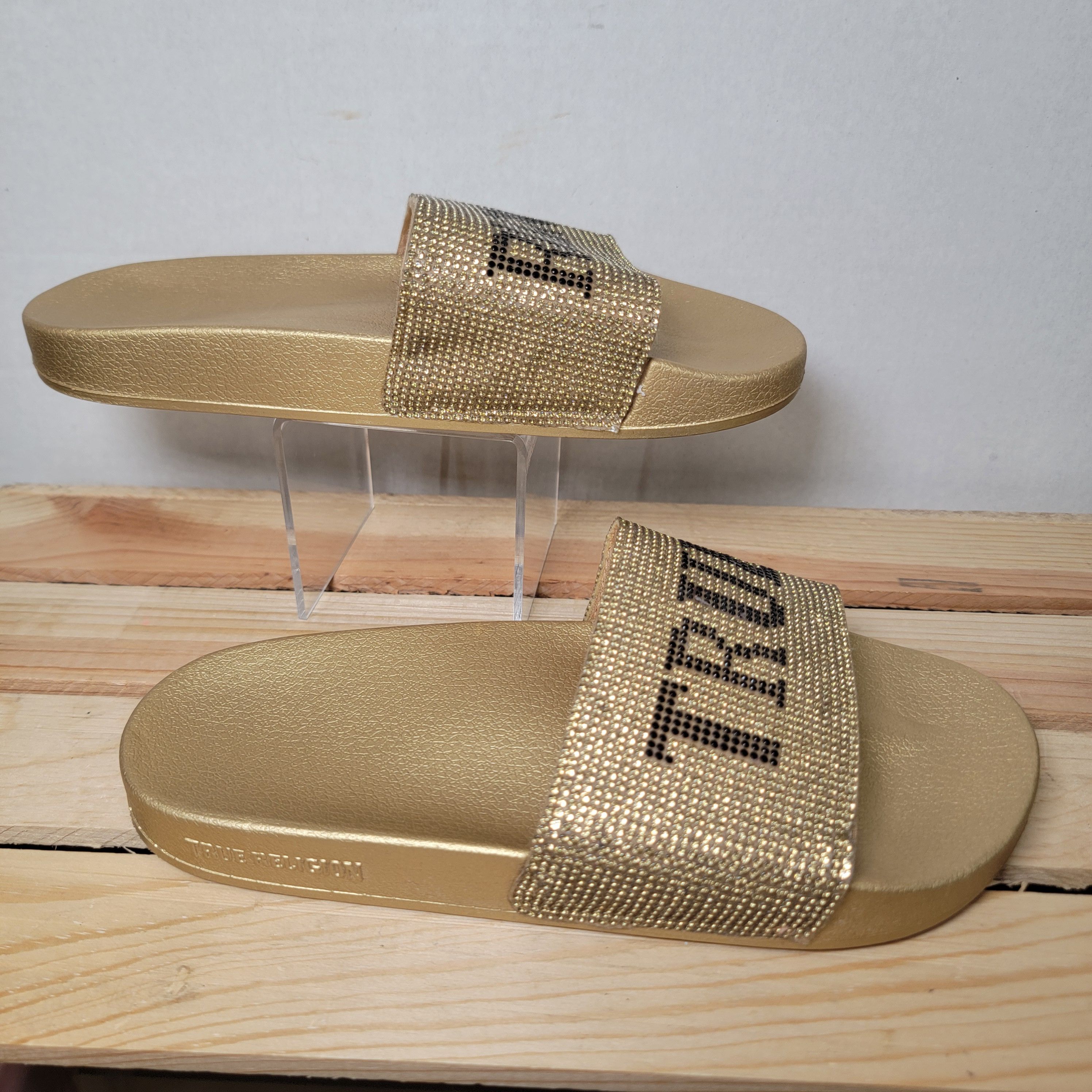 True Religion True Religion Gold Bling Adult Sliders - Size 7 Size US 7 / IT 37 - 2 Thumbnail