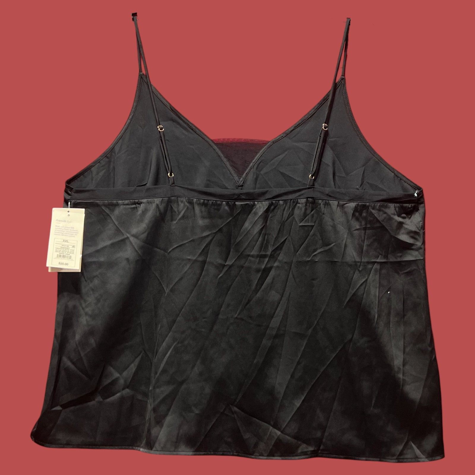 Other Stars Above - Women's Satin Pajama Tank Top - Black - XXL Size ONE SIZE - 2 Thumbnail