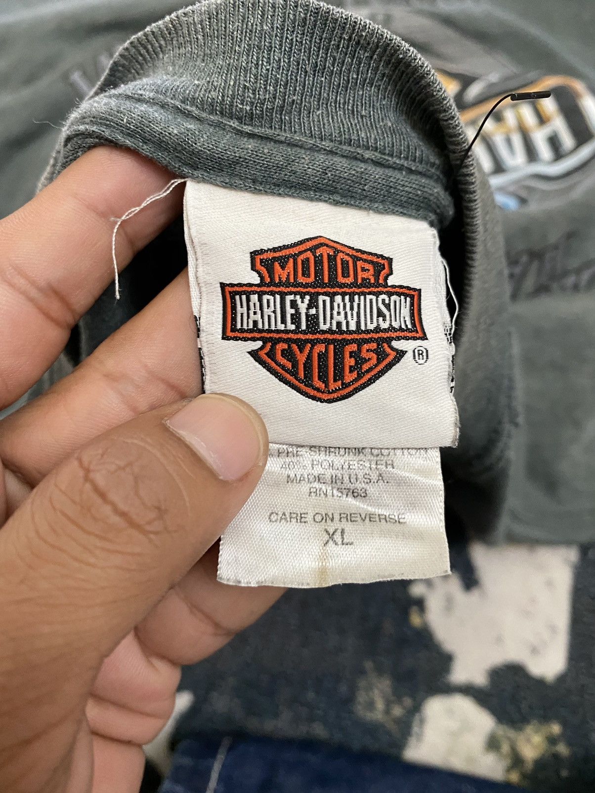 Harley Davidson × Vintage Vtg Harley Davidson Flame L/Sleeve Size US XL / EU 56 / 4 - 5 Thumbnail