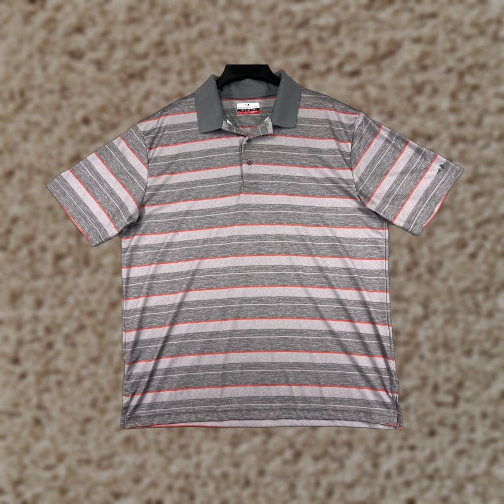 Vintage Grand Slam Polo Shirt Mens Extra Large Gray Red Striped Collared 100% Polyester Size US XL / EU 56 / 4 - 1 Thumbnail
