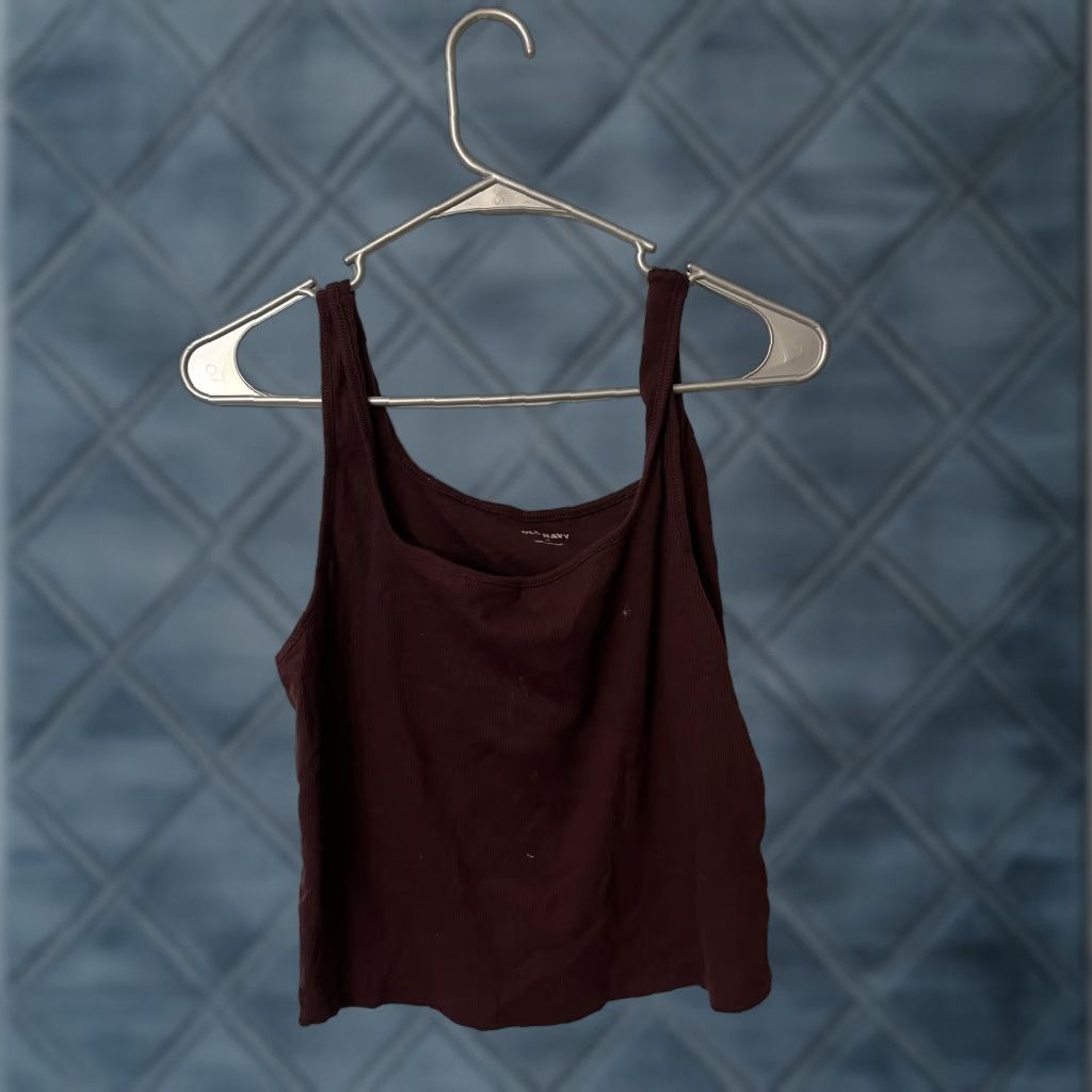 Old Navy Old Navy V-Neck Tank Top Women XL Maroon Cotton Slim Size XL / US 12-14 / IT 48-50 - 1 Thumbnail