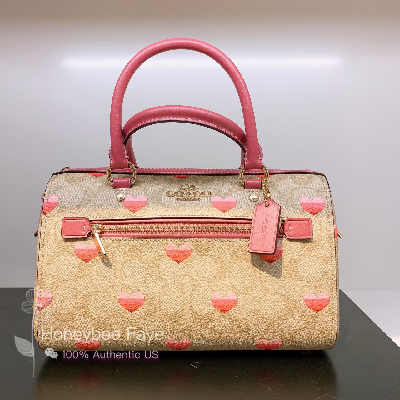 Rowan Satchel In Signature purchases Canvas With Stripe Heart Print