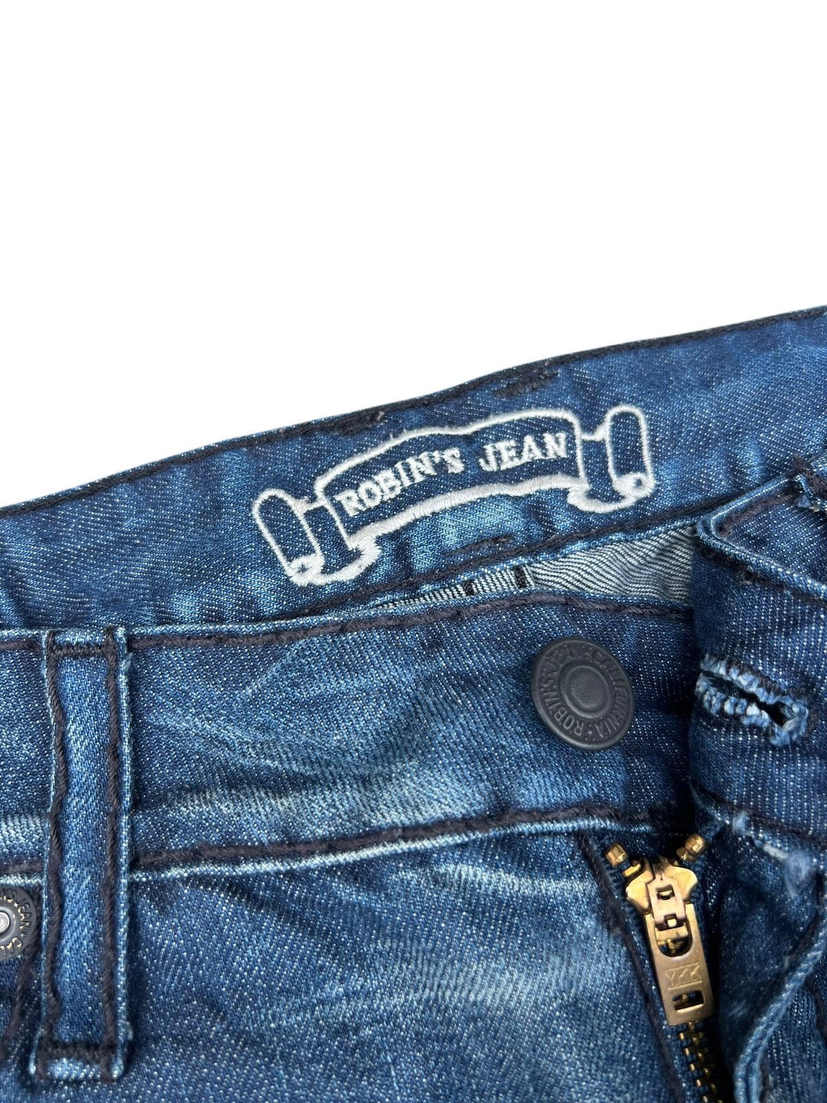 Robins Jeans Y2K Robin’s Jean Born To Be Wild Dirty Denim Jeans Size US 31 - 5 Thumbnail