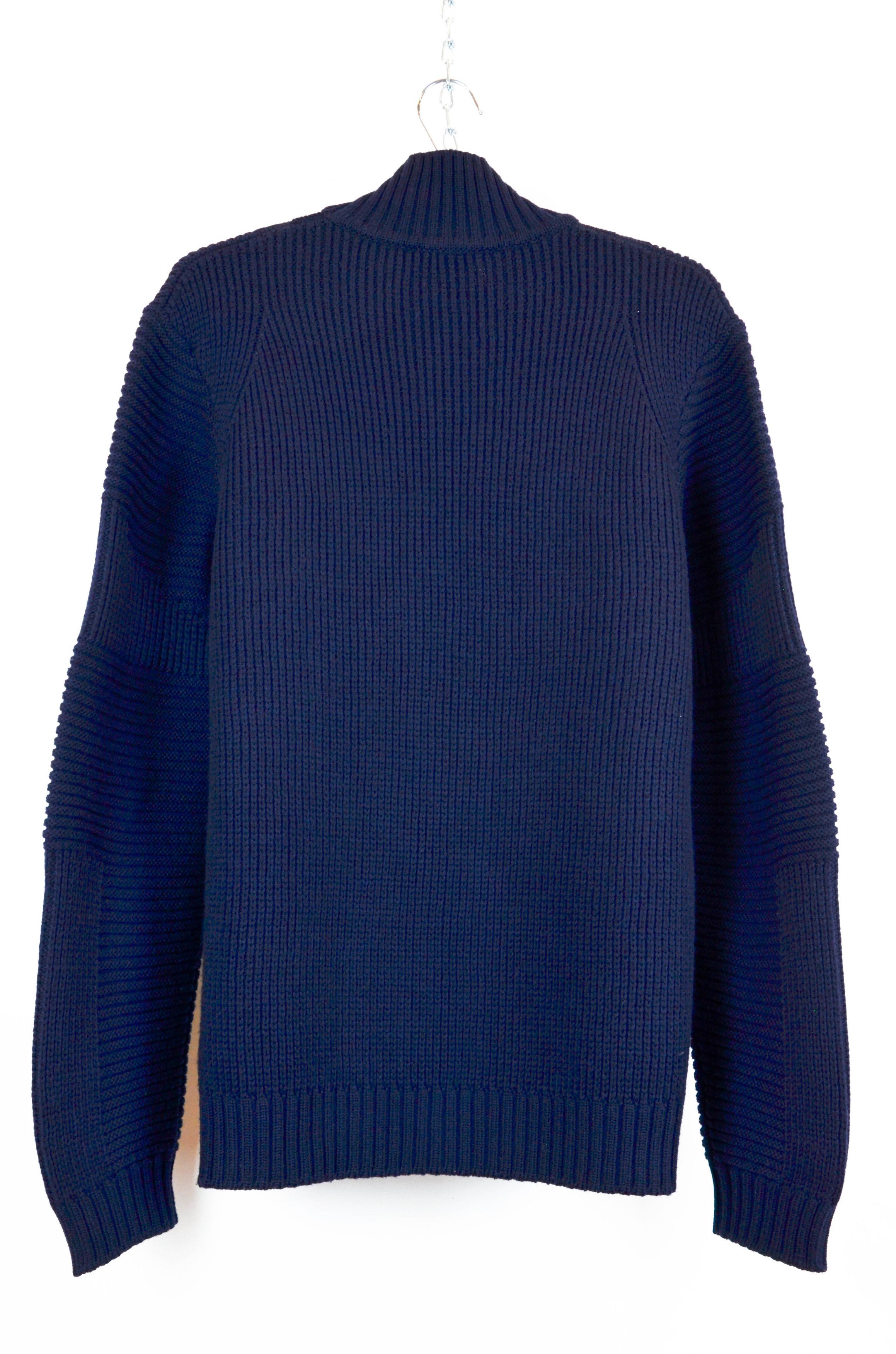 Fendi Fendi Navy Heavy Ribbed Mock Neck Sweater – 50 IT Size US L / EU 52-54 / 3 - 2 Thumbnail