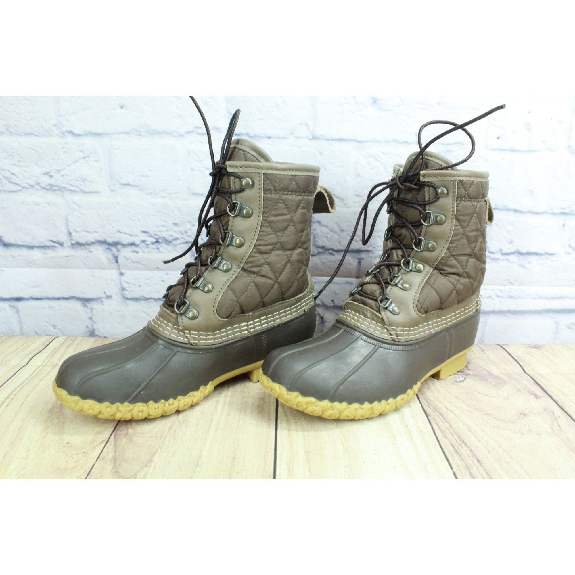 L.L. Bean LL Bean Brown Shearling Quilted Insulated Duck Boots Size US 6 / IT 36 - 2 Thumbnail