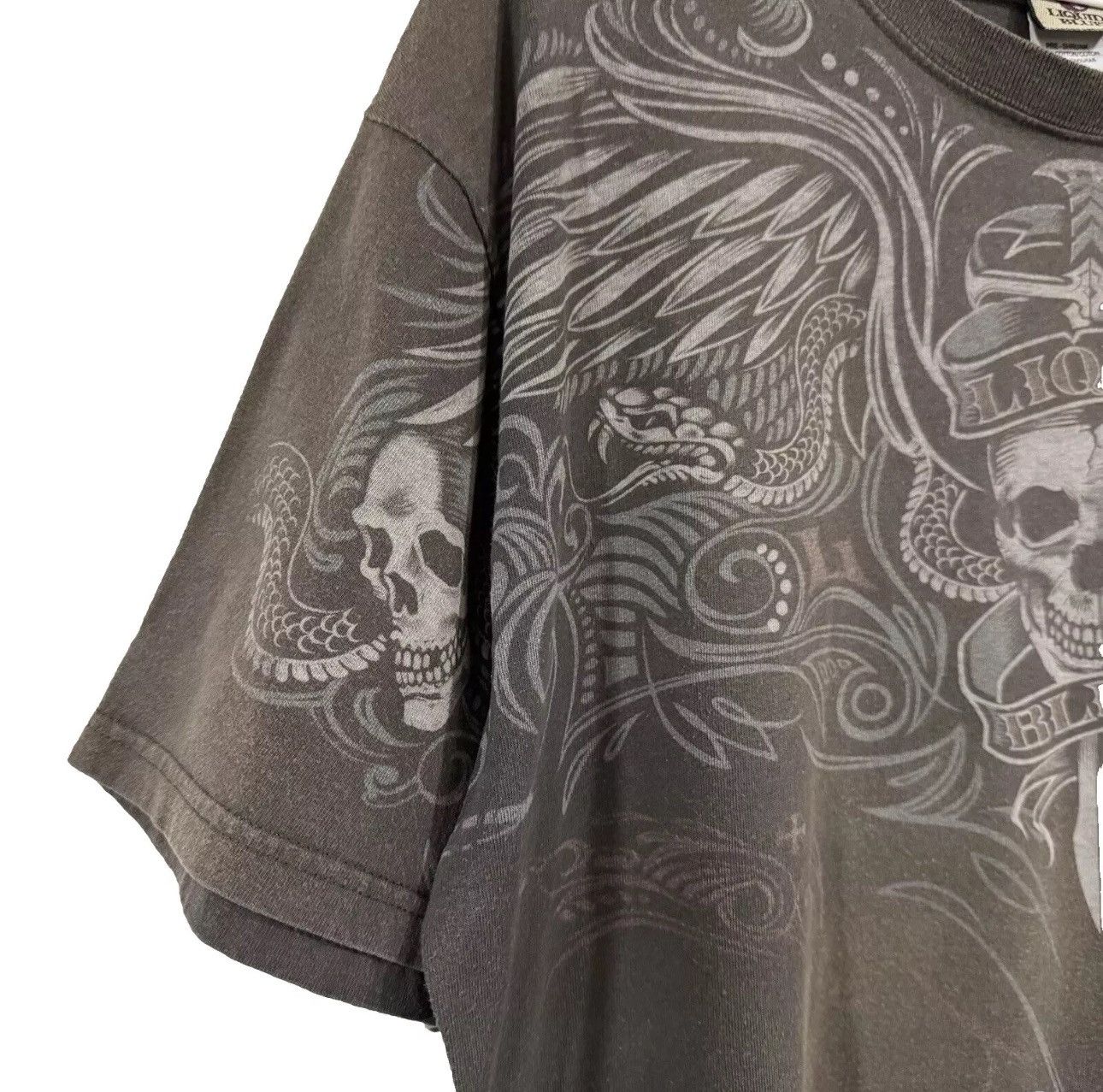 Liquid Blue Liquid Blue Star Skulls Cross Bones Vtg Shirt Mens XL Faded Size US XL / EU 56 / 4 - 7 Thumbnail