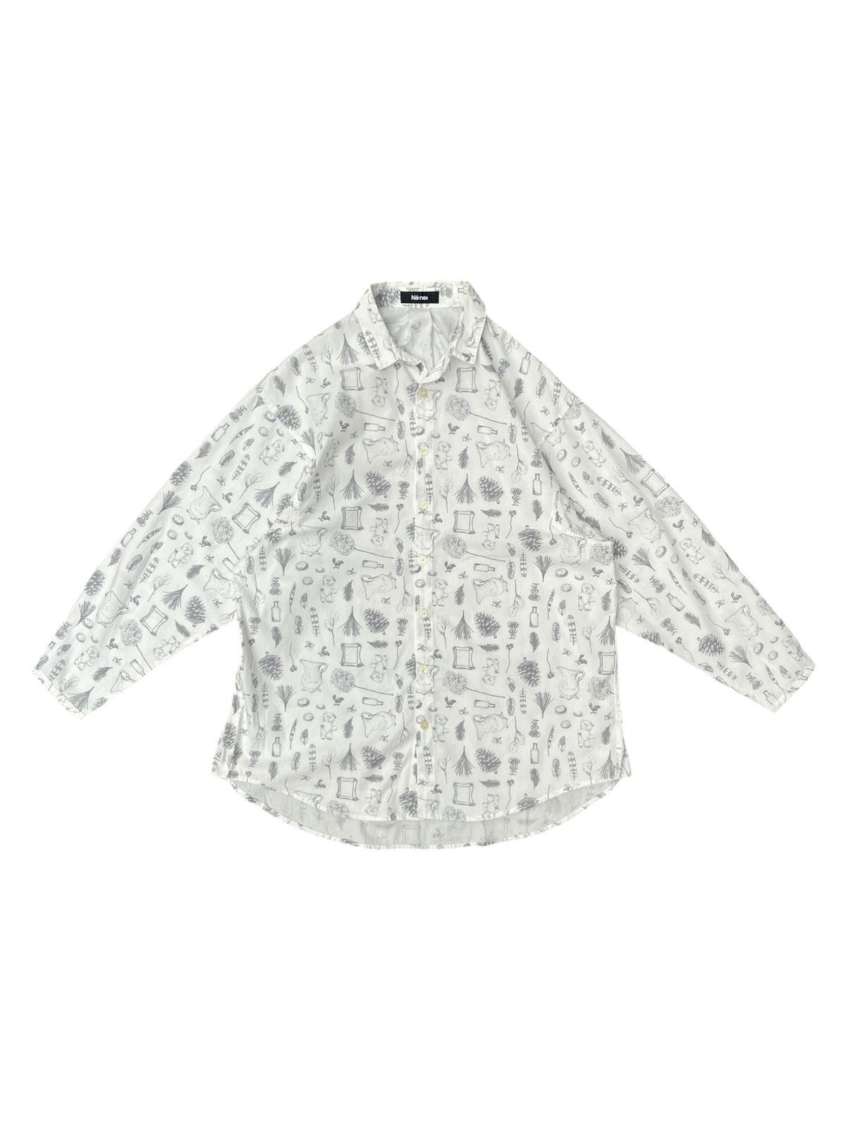 Issey Miyake × Japanese Brand × Ne-Net Vintage Ne-net Plants AOP Button-Up Long Sleeve Shirt Size US M / EU 48-50 / 2 - 1 Thumbnail