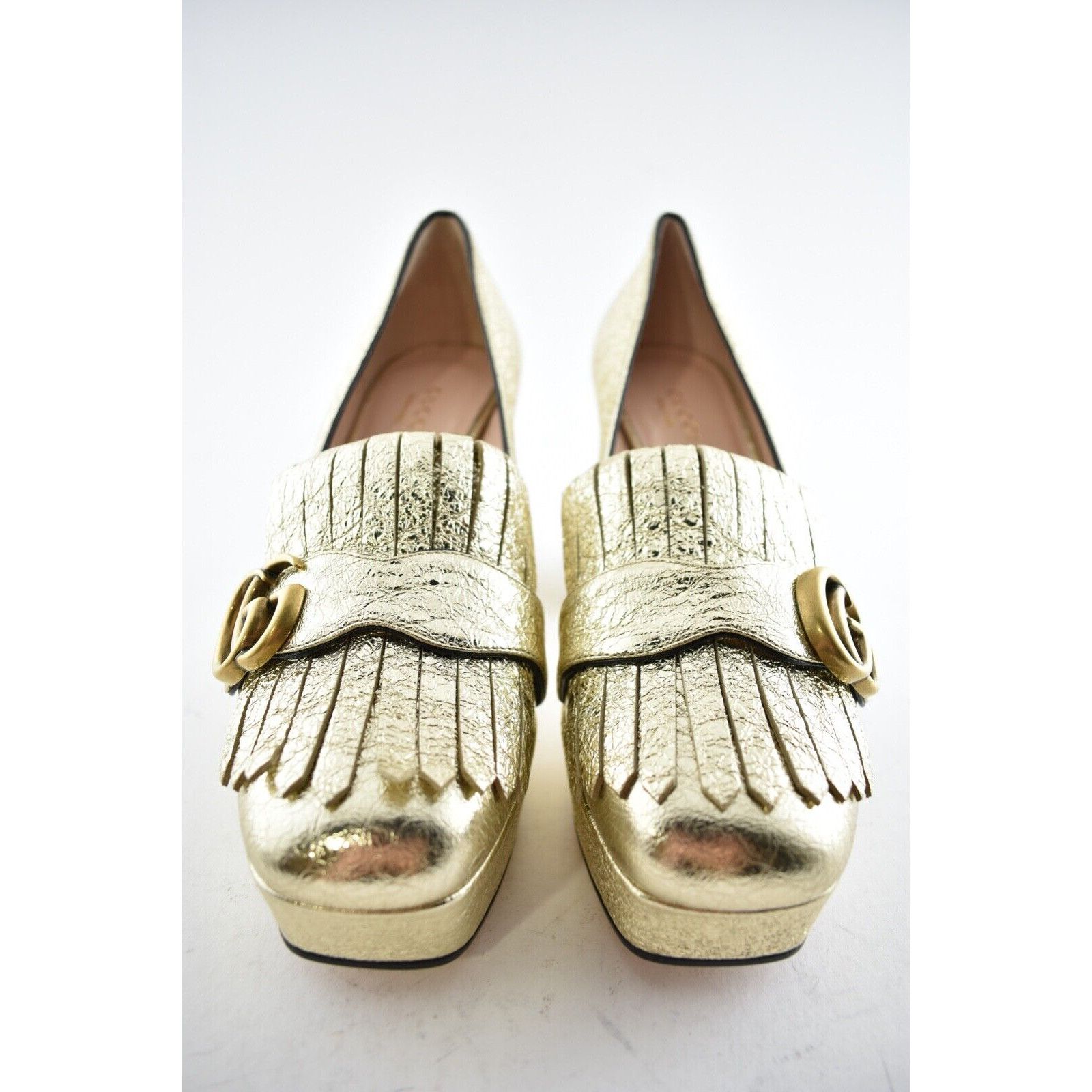 Gucci Marmont Platform Platino Block Heel Mule Loafer Pump 36 Size US 6 / IT 36 - 5 Thumbnail