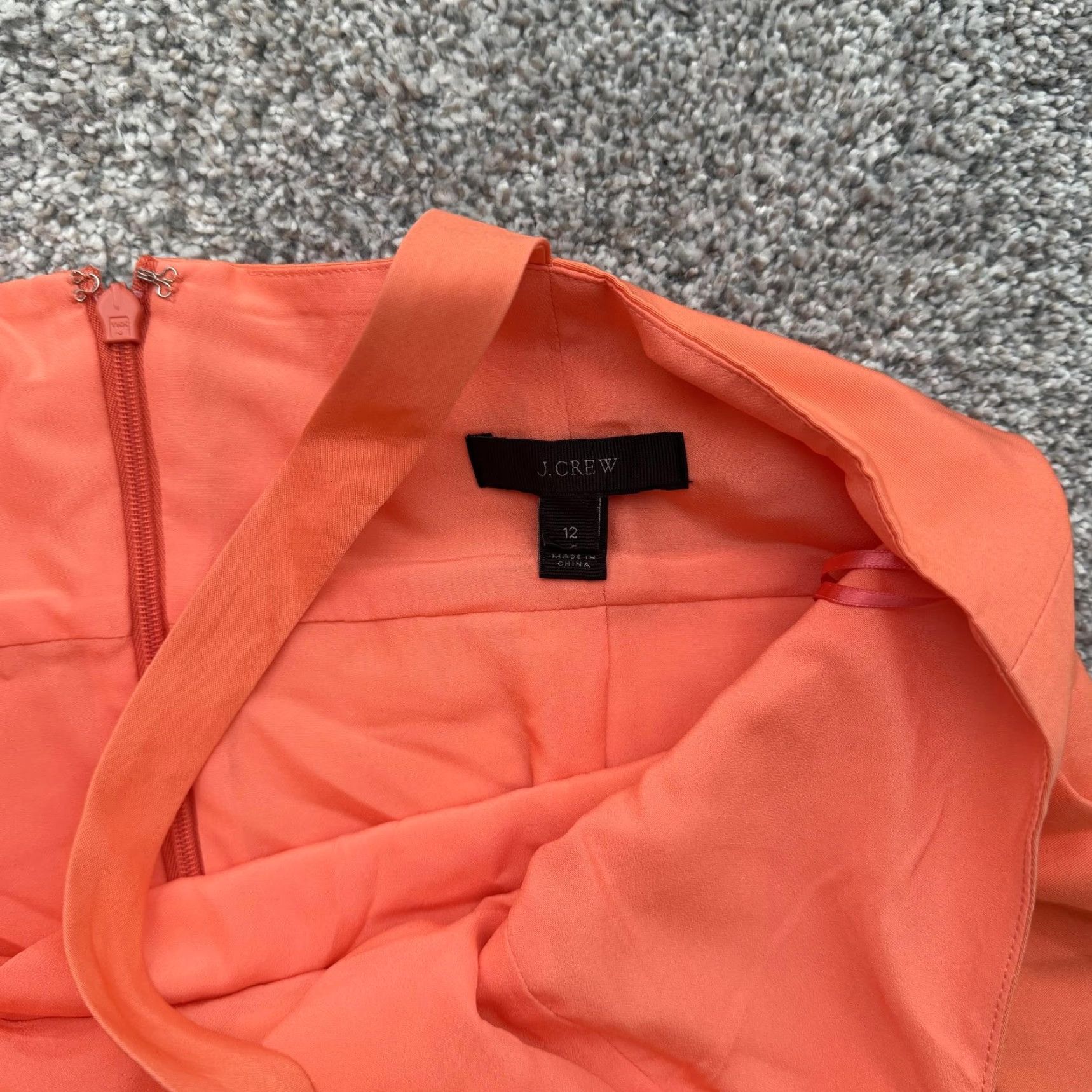 J.Crew J.CREW Dress Womens 12 Orange Peplum Sleeveless Sheath Cotton Silk Blend Dress Swing Size XL / US 12-14 / IT 48-50 - 4 Thumbnail