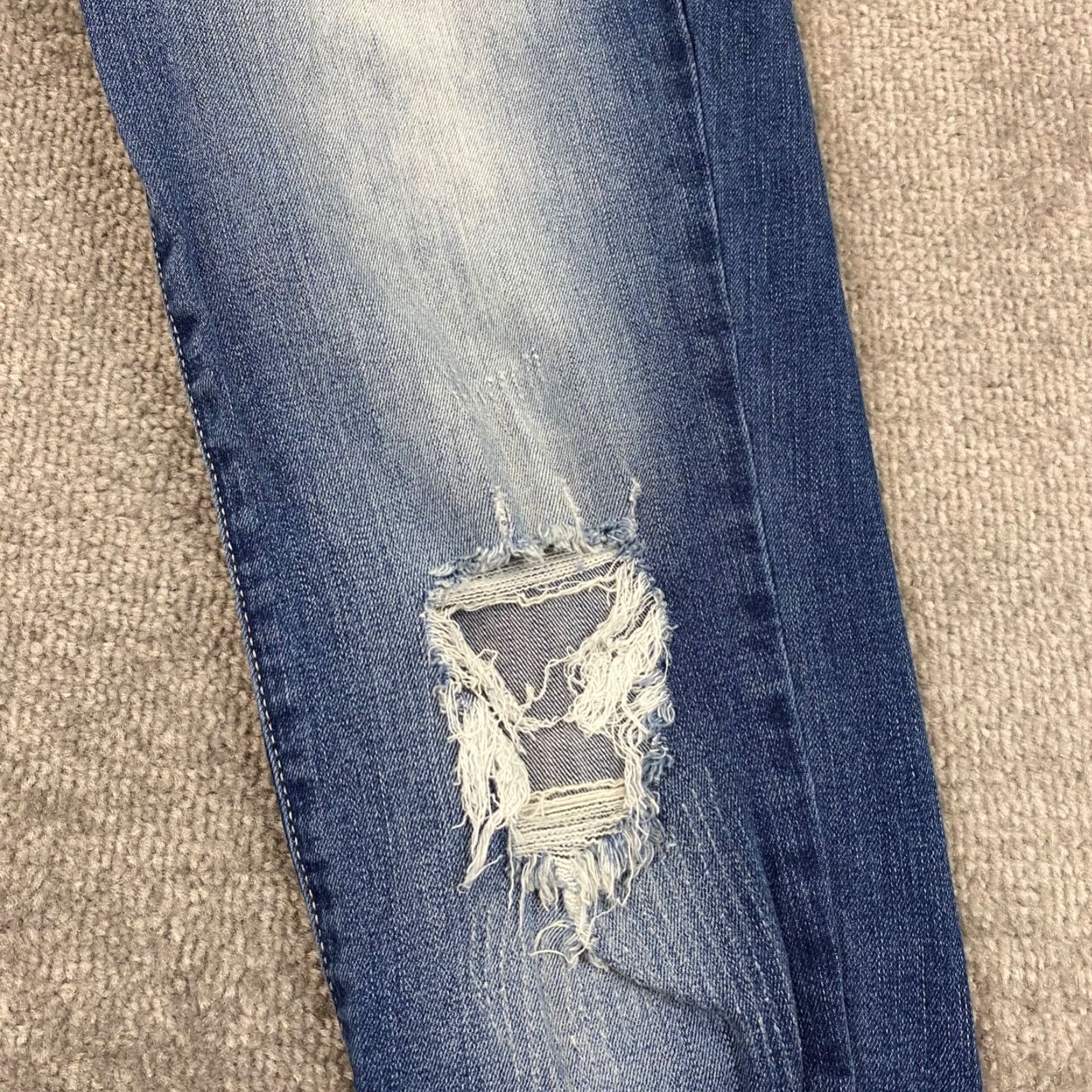 Vintage Kancan Jeans Ripped Mid Rise Frayed Raw Hem Distressed 28 Blue KC8274M Women Slim 5-Pocket Design Vintage No Size 28" / US 6 / IT 42 - 7 Thumbnail