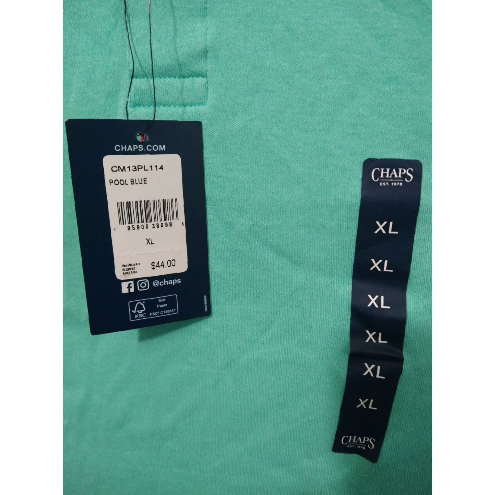 Chaps Chaps Polo Shirt Mens XL Blue Short Sleeve Cotton Knit Casual Preppy Stretch Size US XL / EU 56 / 4 - 6 Thumbnail