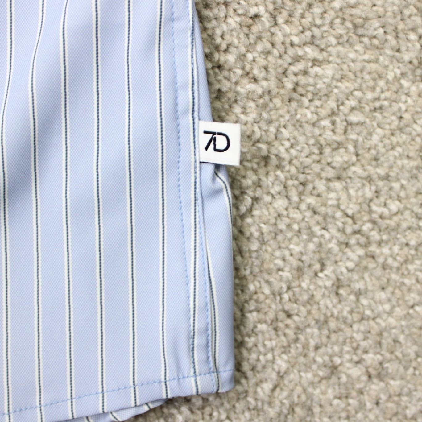 Vintage 7 Diamonds Shirt Mens 2XL Blue Striped 4 Way Stretch Long Sleeve Button-Up Shirt Size US XXL / EU 58 / 5 - 4 Thumbnail