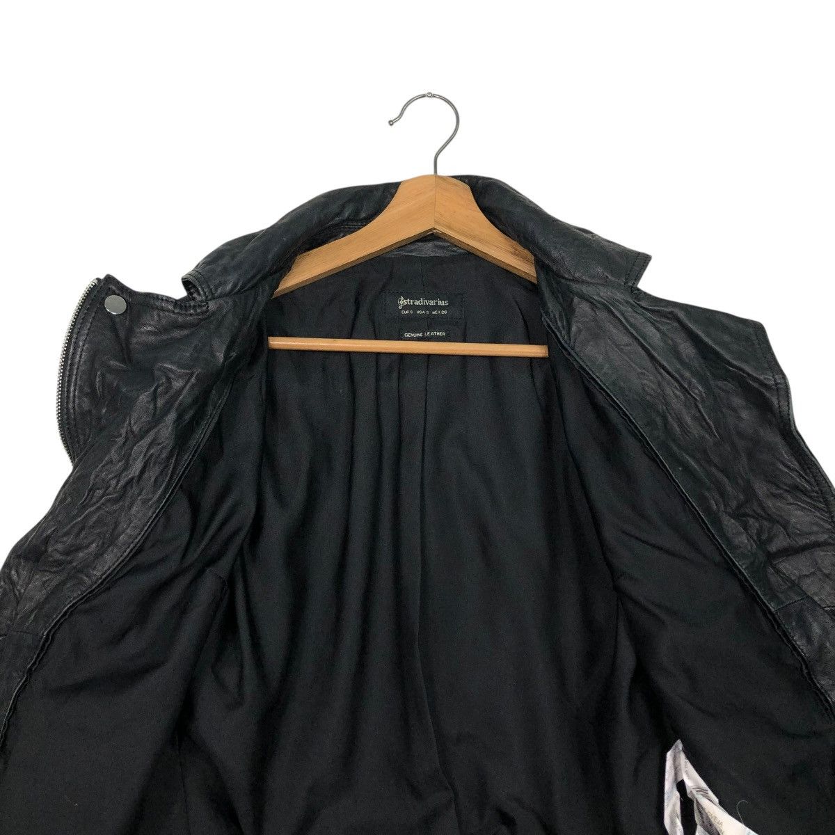 Japanese Brand 🔥VINTAGE BIKER LEATHER JACKET DOUBLE COLLAR STRADIVARIUS Size US S / EU 44-46 / 1 - 16 Thumbnail