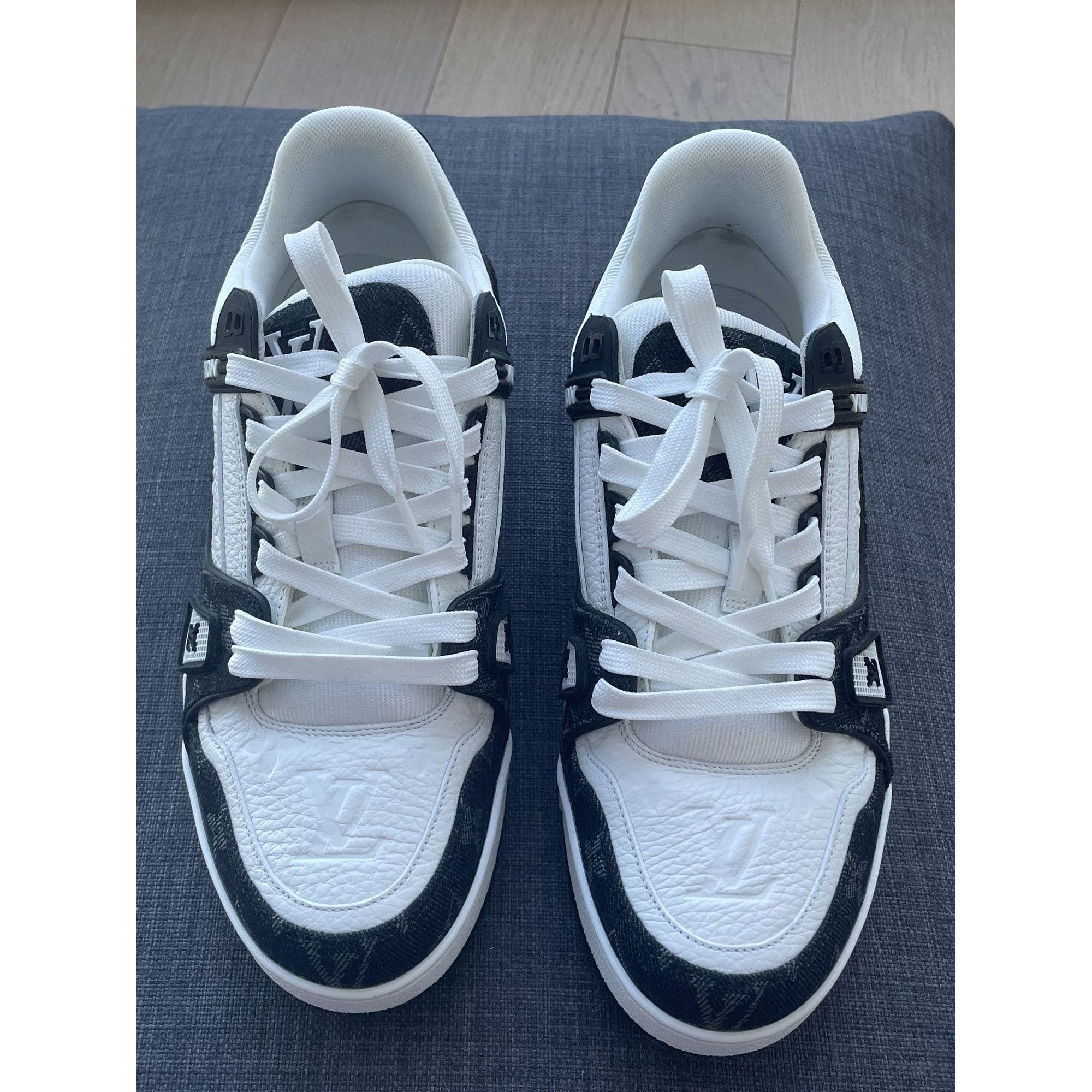 Louis Vuitton Louis Vuitton LV Trainer Sneakers White & Black Monogram Lea Size US 5 / EU 37 - 1 Thumbnail