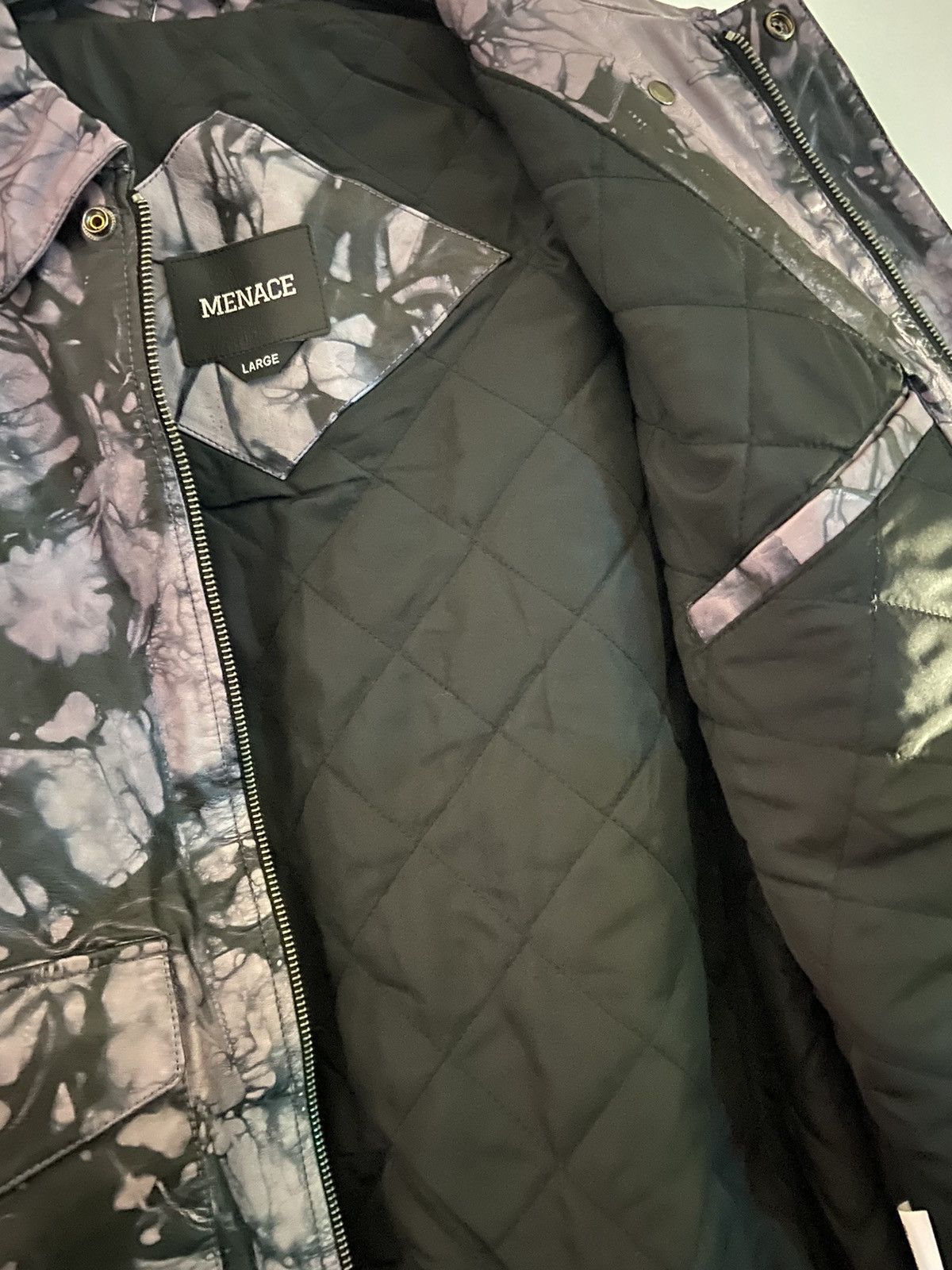 Menace Menace Tye Dye Leather Flight Jacket Bomber Size US L / EU 52-54 / 3 - 7 Thumbnail