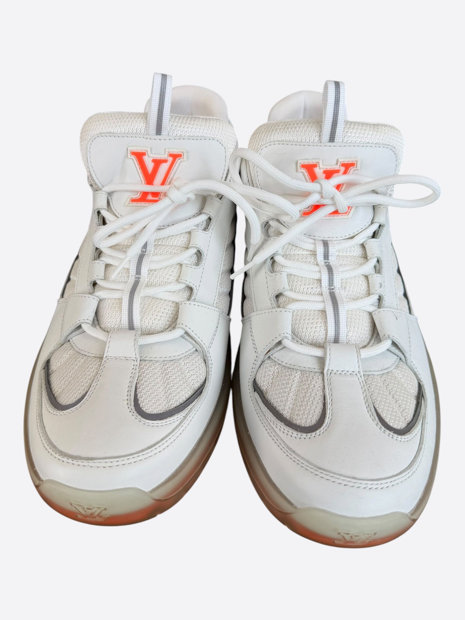 Louis Vuitton Louis Vuitton Lucien Clarke White & Orange 'A View' Sneakers Size US 9.5 / EU 42-43 - 2 Thumbnail