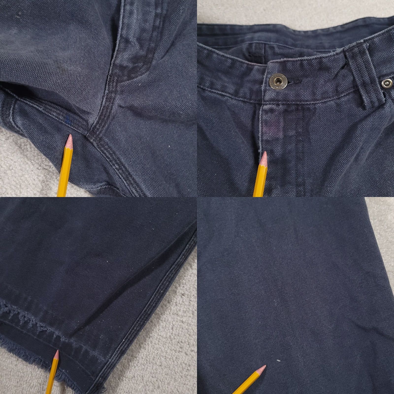 CO Duluth Trading Co Mens Pants Navy Canvas Torn Ripped Stained Flawed Grunge 38x30 Size US 38 / EU 54 - 10 Thumbnail