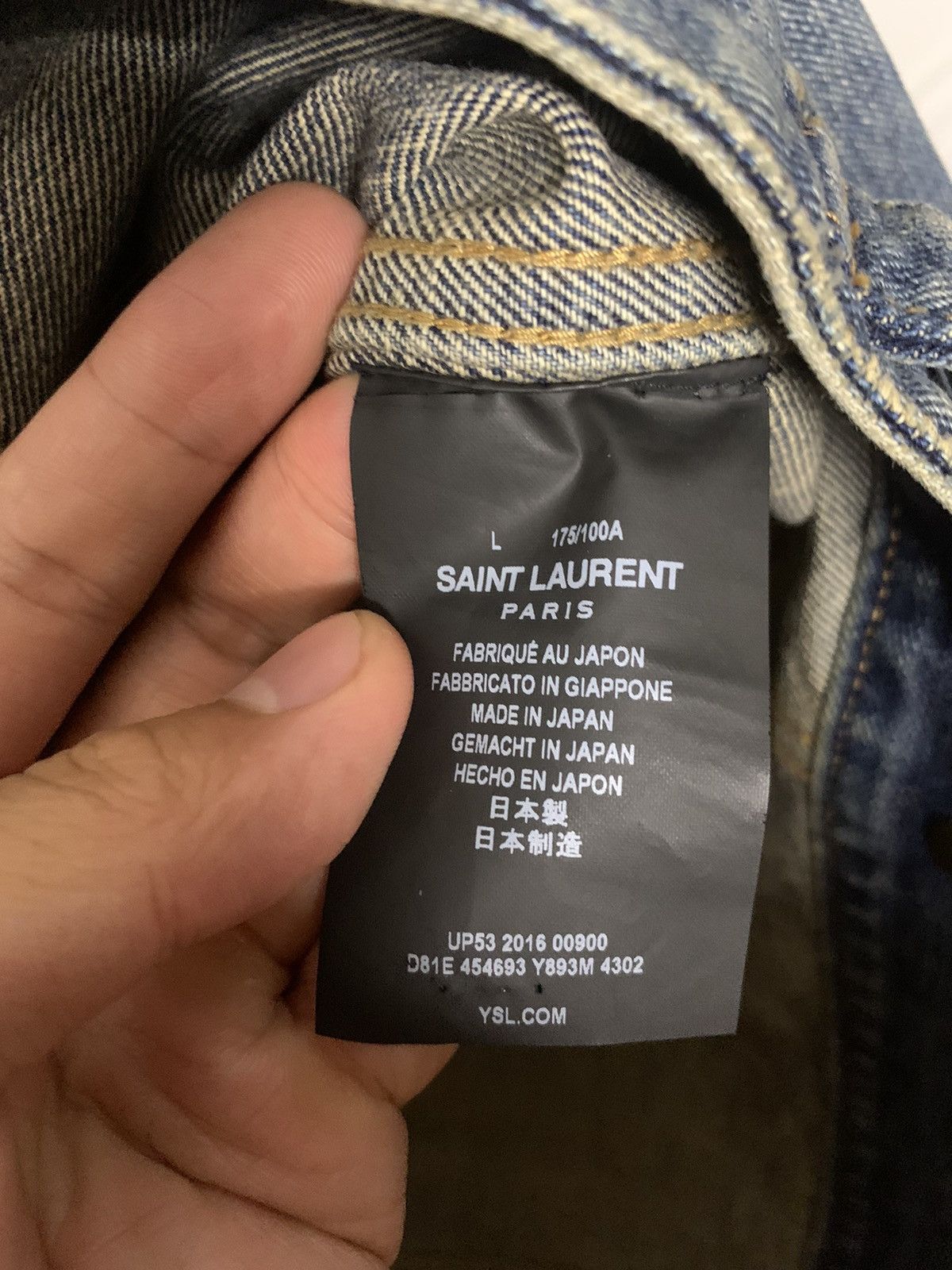 Saint Laurent Paris Saint Laurent 2017SS Sweet dreams denim jacket Size US L / EU 52-54 / 3 - 6 Thumbnail