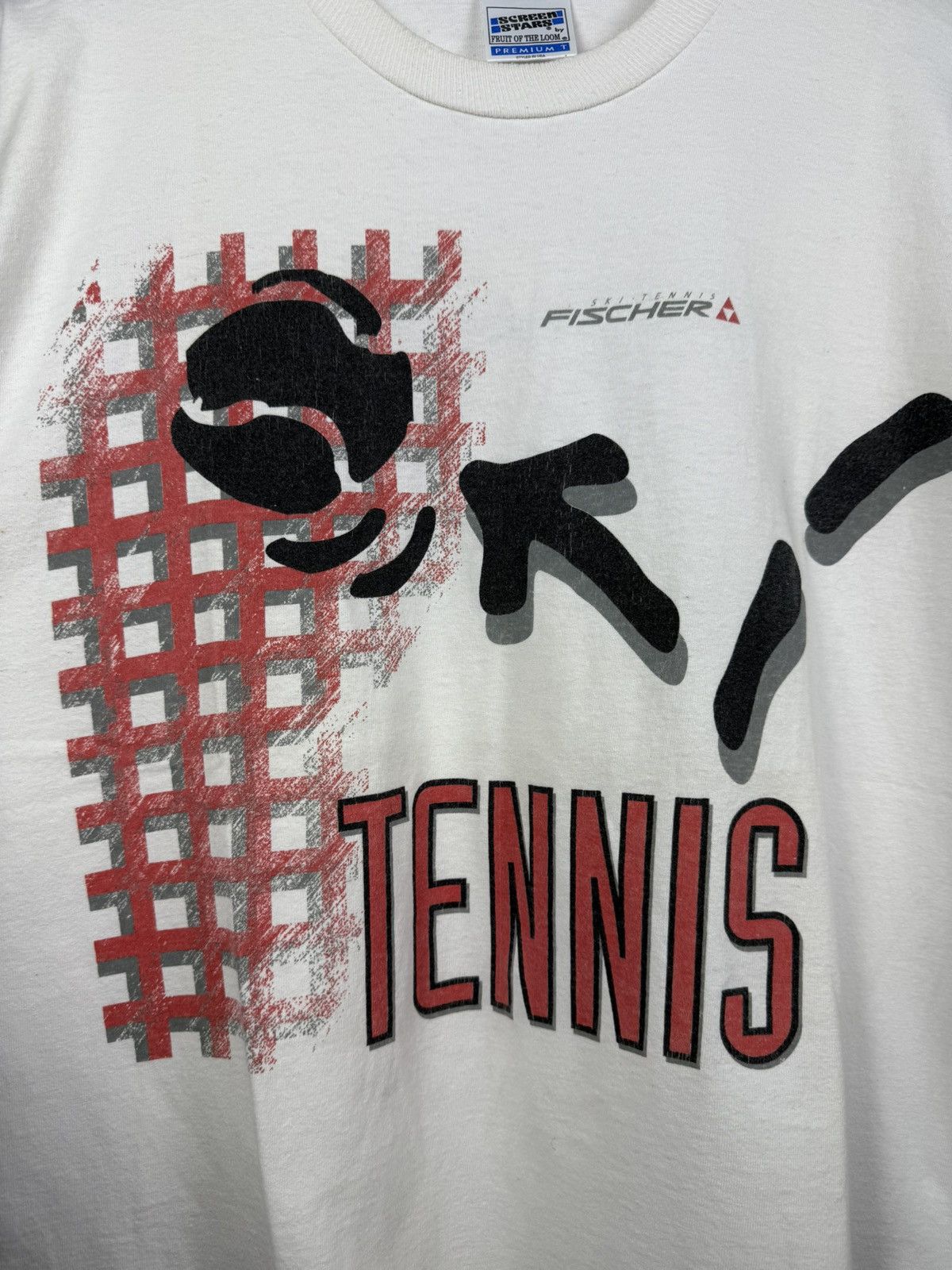 Vintage Vintage 90s Tennis Rackets by Fisher Graphic T Shirt Size US XL / EU 56 / 4 - 3 Thumbnail