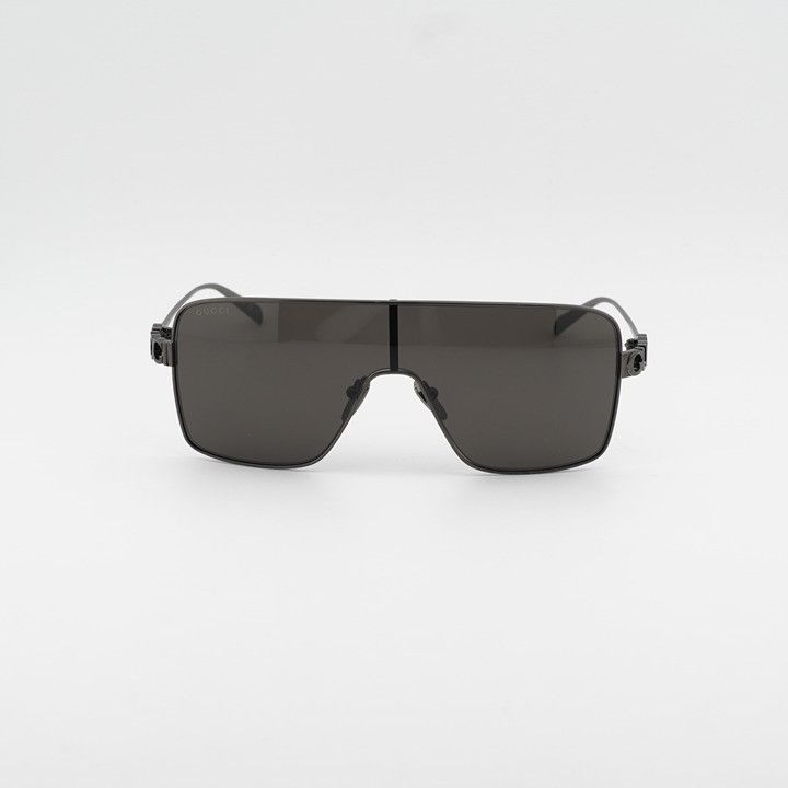 Gucci Gucci GG1936S 002 Sunglasses Gunmetal Grey Shield Frame Size ONE SIZE - 2 Thumbnail