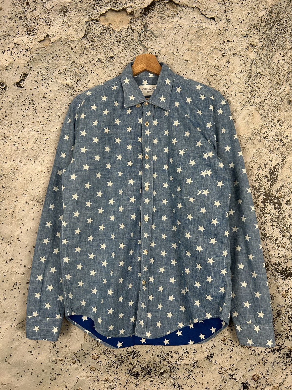Our Legacy Our Legacy 1980-81 Stars Blue Shirt Designer Avant Garde Size US M / EU 48-50 / 2 - 1 Thumbnail