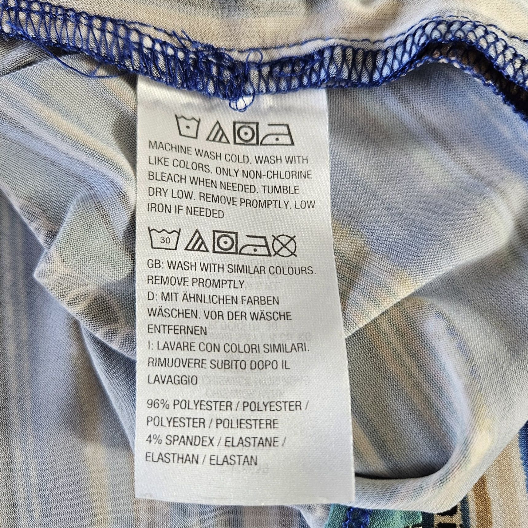Vintage Susan Graver Womens Top Blouse 2X Blue Tan Striped Long Sleeve Graphic Pattern Polyester Spandex N/A Size XXL / US 16-18 / IT 52-54 - 4 Thumbnail