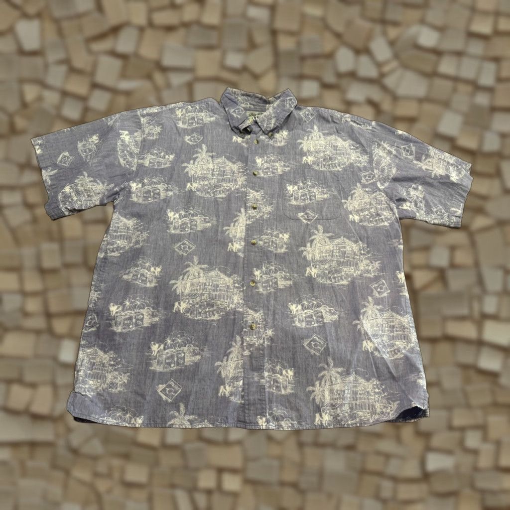Big Dogs Big Dogs Shirt Men's XL Blue White Short Sleeve Button Up Hawaii Size US XL / EU 56 / 4 - 1 Thumbnail