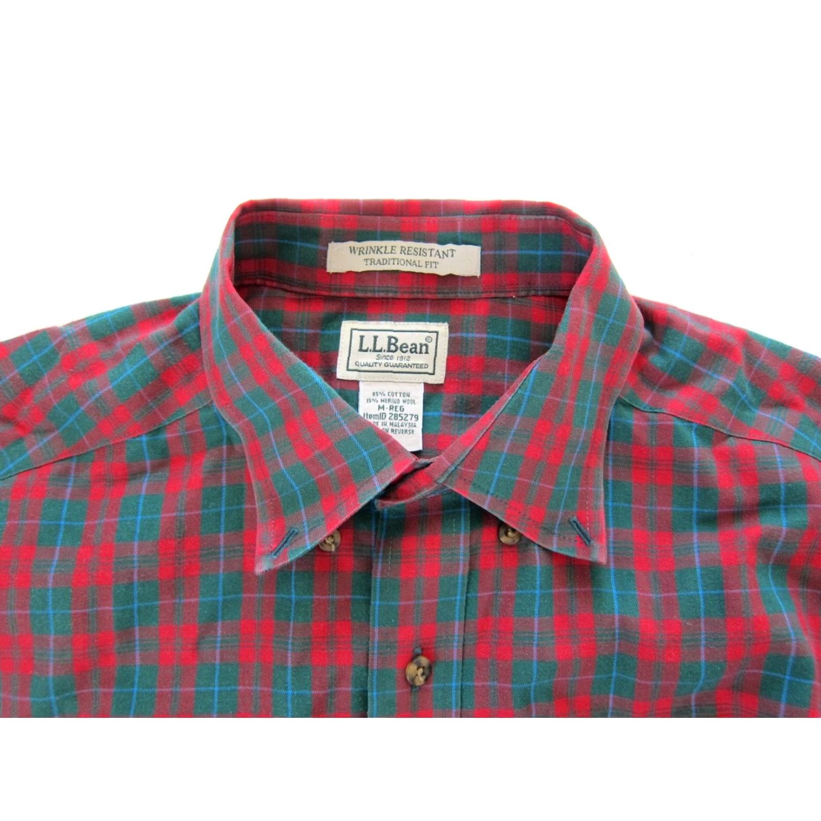 Vintage VINTAGE L.L. Bean Cotton Green Red Plaid Button Down Long Sleeve Shirt M Size US M / EU 48-50 / 2 - 3 Thumbnail