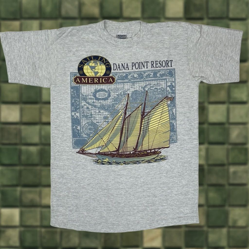 Vintage VINTAGE 90s Dana Point Resort Sailing America California Tee Gray Medium Mens Size US M / EU 48-50 / 2 - 1 Thumbnail