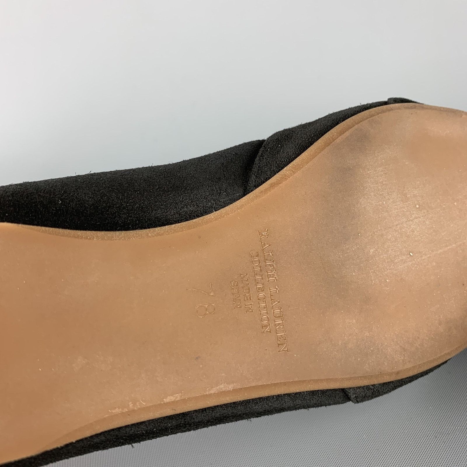 Ralph Lauren RALPH LAUREN COLLECTION Size 7 Black Suede Bow Flats Size US 7 / IT 37 - 8 Thumbnail