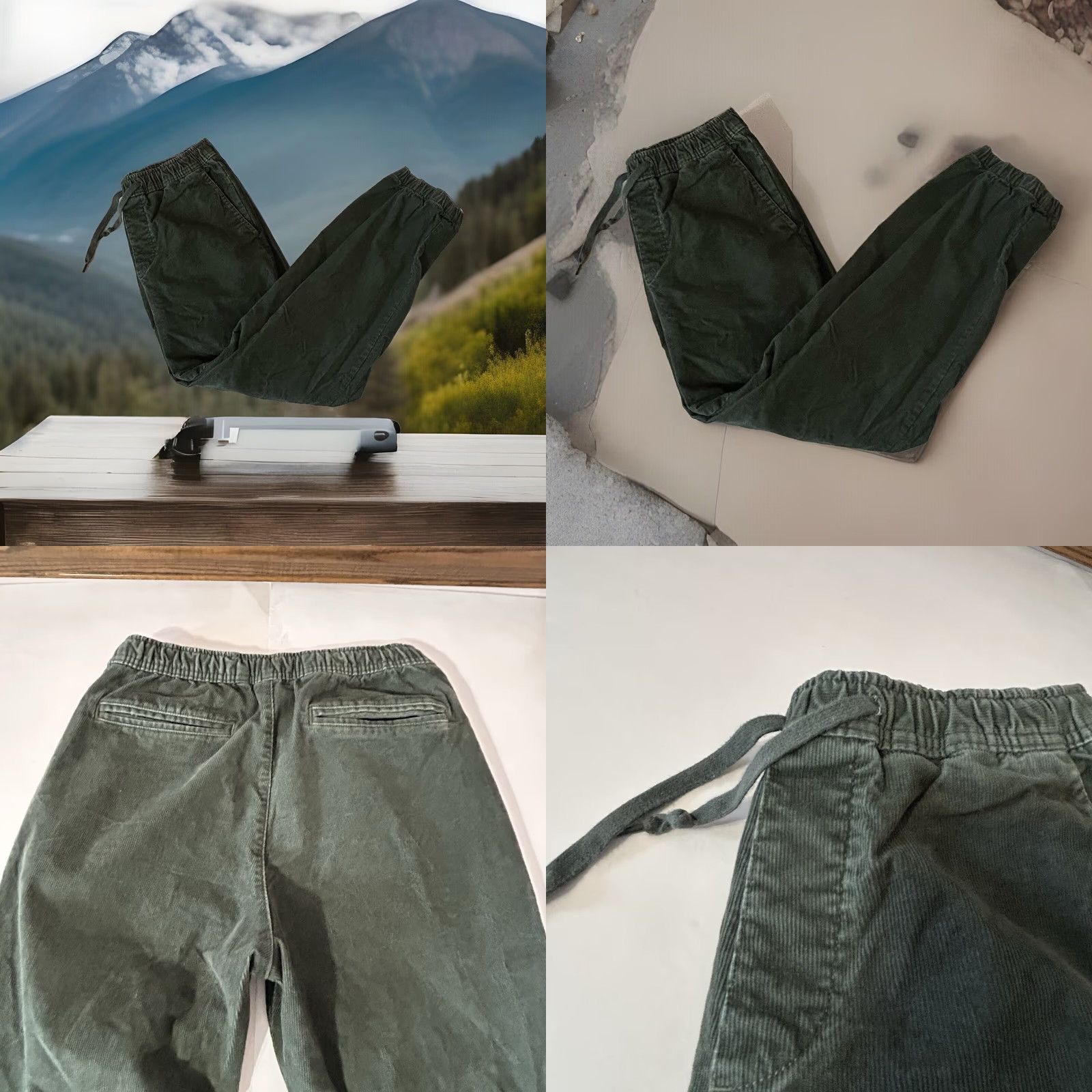 Gap Gap Corduroy Pants Women Small Green Drawstring Elastic Waist Pockets Modern 28in Inseam Size 28" / US 6 / IT 42 - 10 Thumbnail