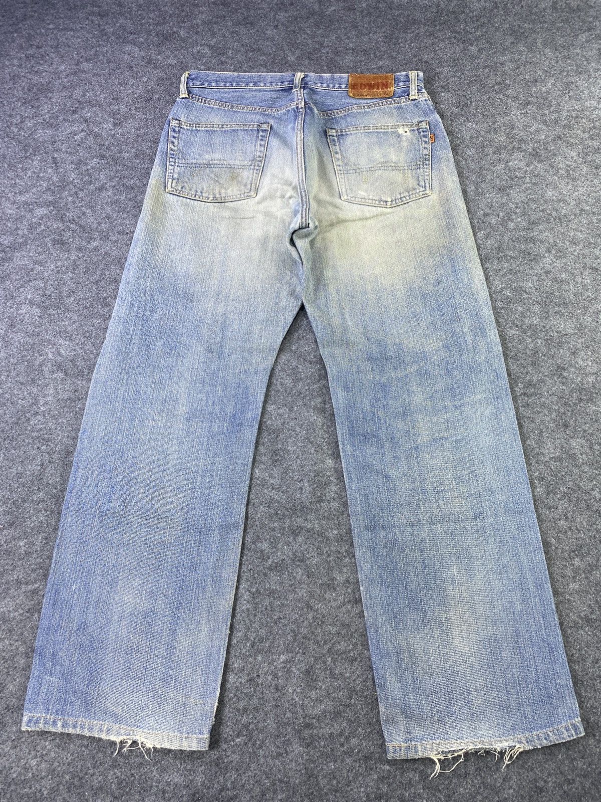Edwin × Japanese Brand × Jean Edwin 505x Selvedge Distress Blue Wash Denim - J885 Size US 33 - 4 Thumbnail
