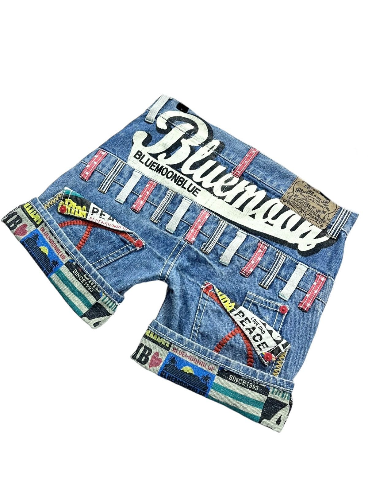 Moon Boot BLUEMOONBLUE Art Big Print Back Slanted Double Waist Summer Size 30" / US 8 / IT 44 - 5 Thumbnail