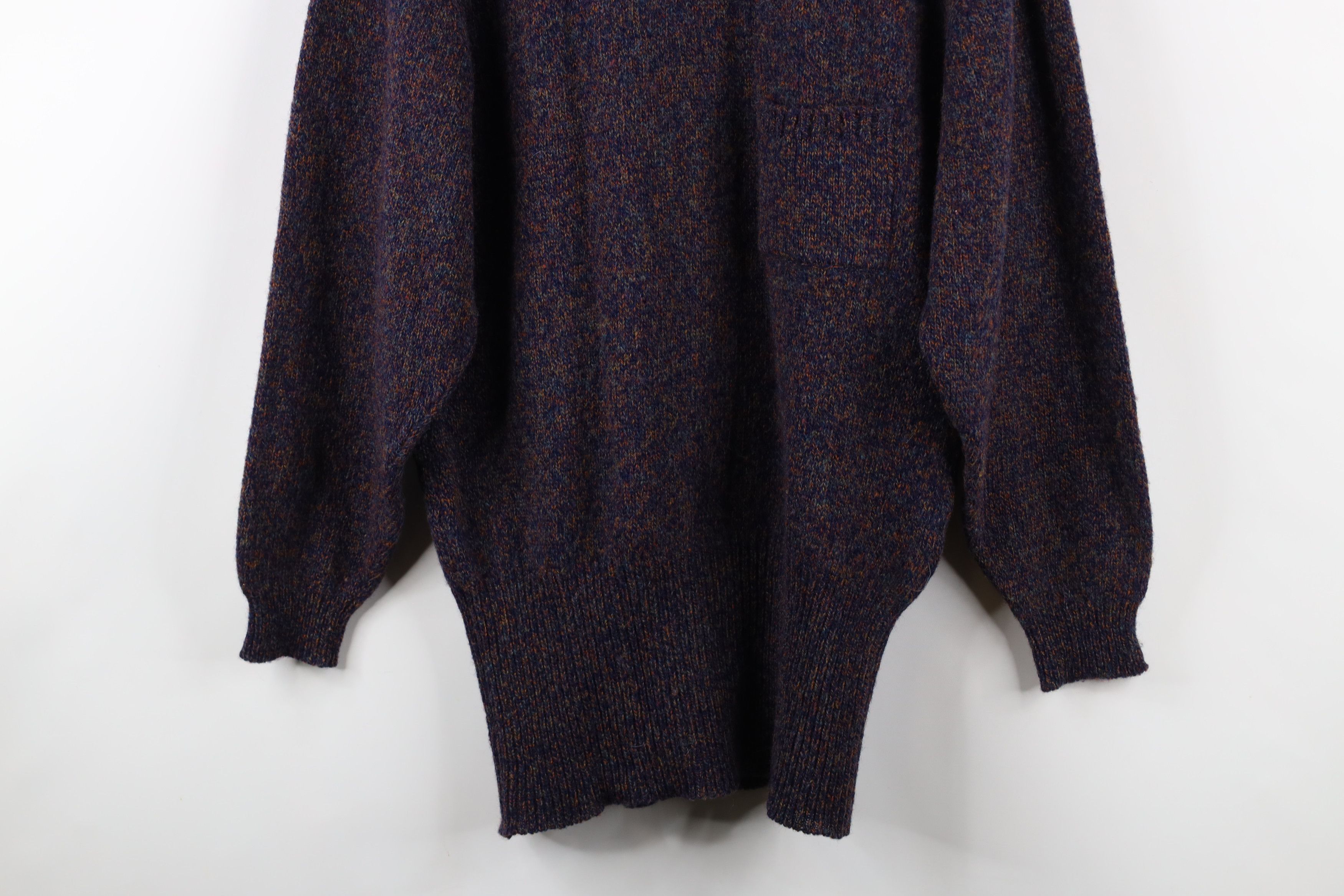 Vintage Vintage 90s Streetwear Pure Irish Wool Knit Pocket Sweater Size L / US 10 / IT 46 - 3 Thumbnail