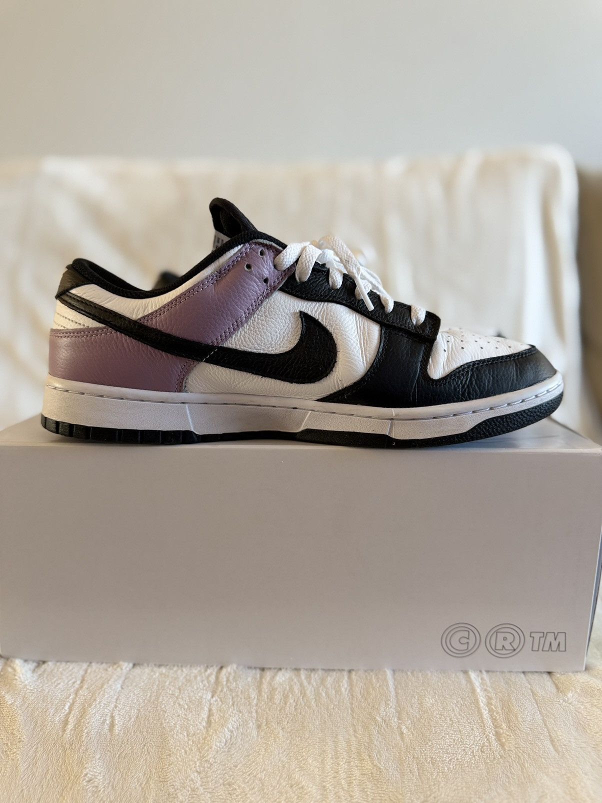 Nike Nike By You Dunk Low Light Purple Black White Men’s Size 12 Size US 12 / EU 45 - 4 Thumbnail