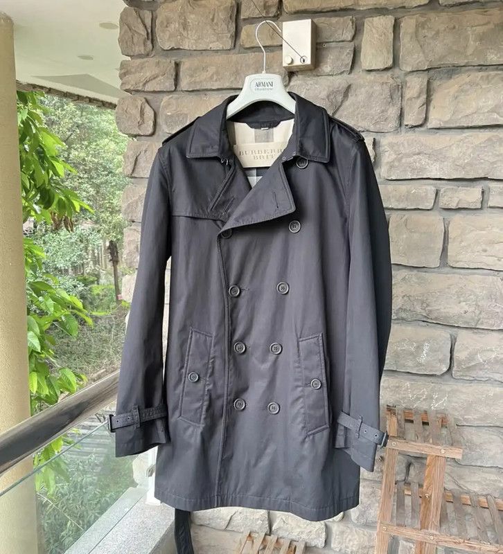 Burberry Burberry Black Cotton Men's Coat Size US M / EU 48-50 / 2 - 1 Thumbnail