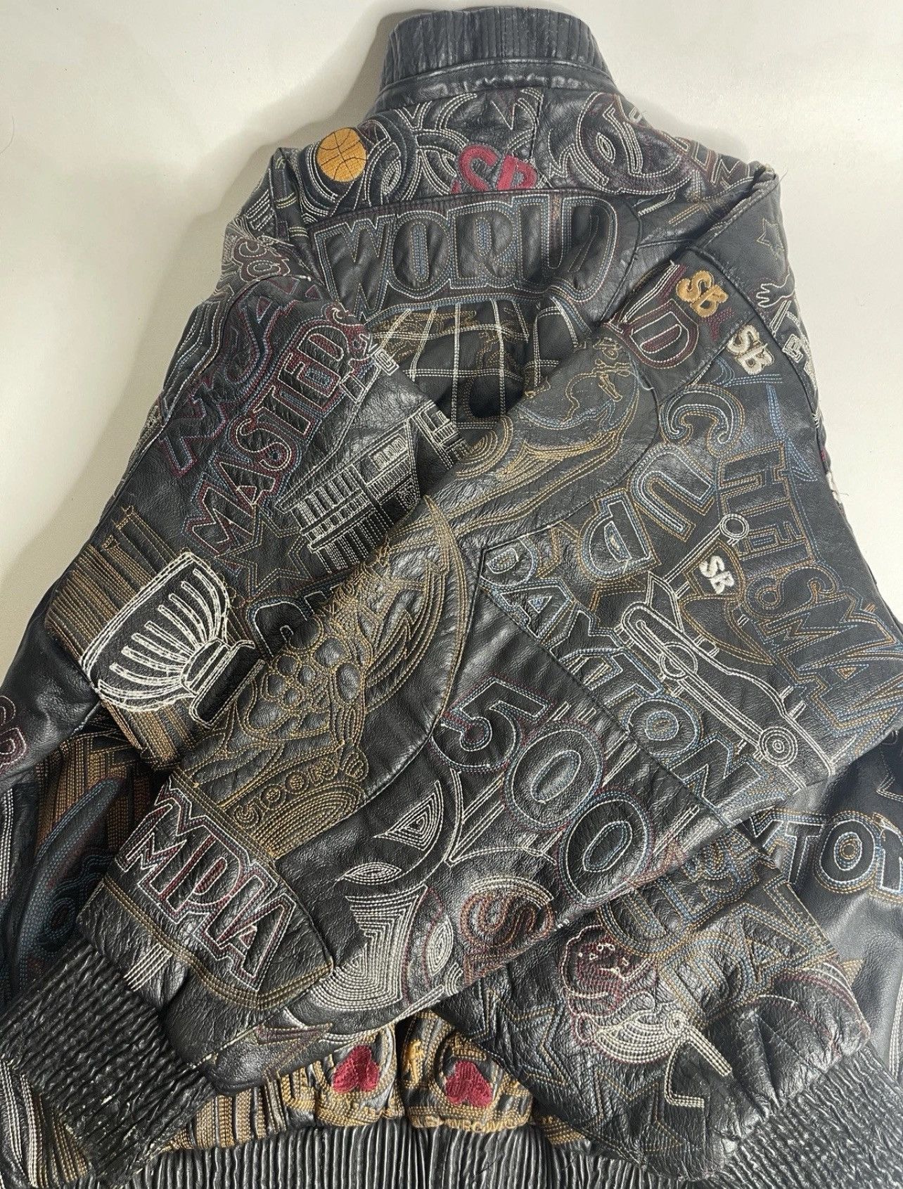 Vintage Vilanto Leather Jacket AOP 3XL Super Bowl World Series Size US XXL / EU 58 / 5 - 9 Thumbnail