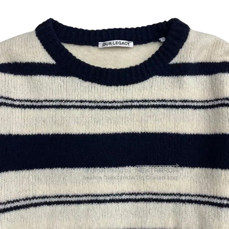 Our Legacy Our Legacy Navy Striped Ivory White Knit Top Size US M / EU 48-50 / 2 - 4 Thumbnail
