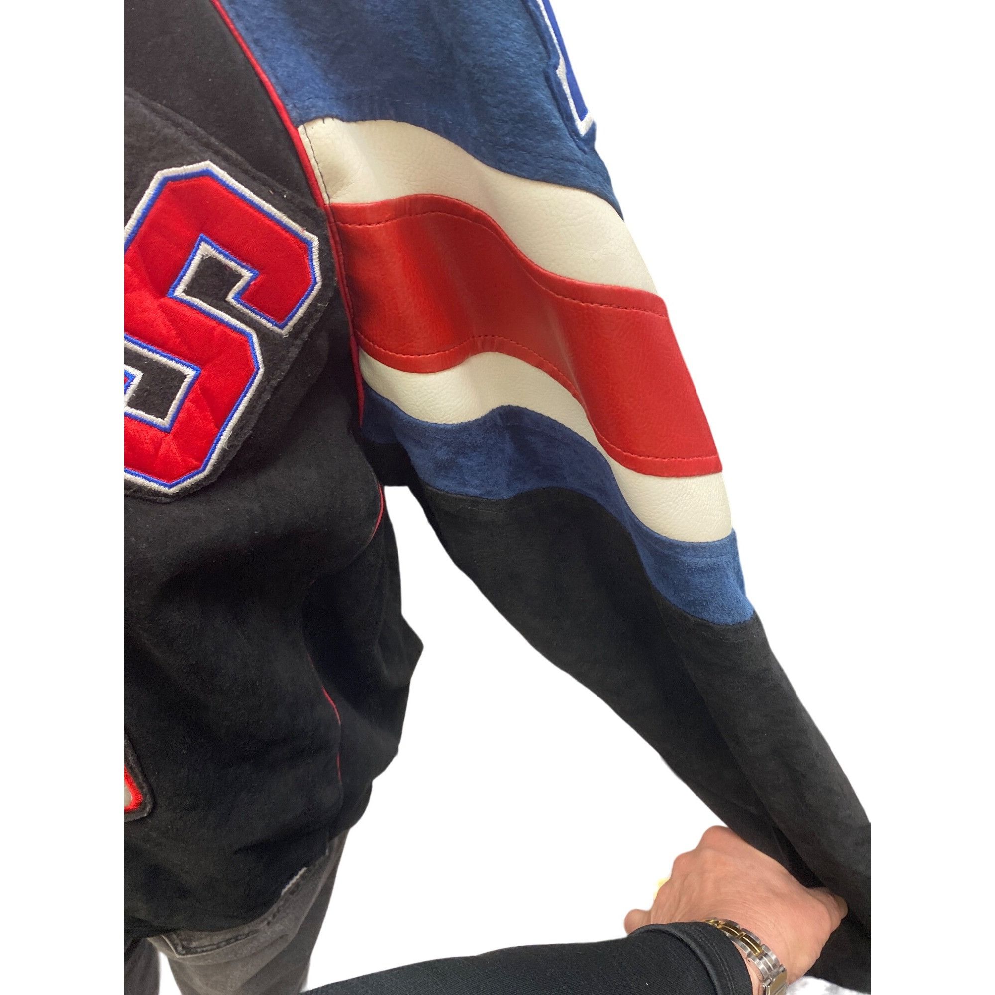 NFL Men’s leather NFL Bomber jacket Blue black size XL/XG SKU 90 Size US XL / EU 56 / 4 - 8 Thumbnail