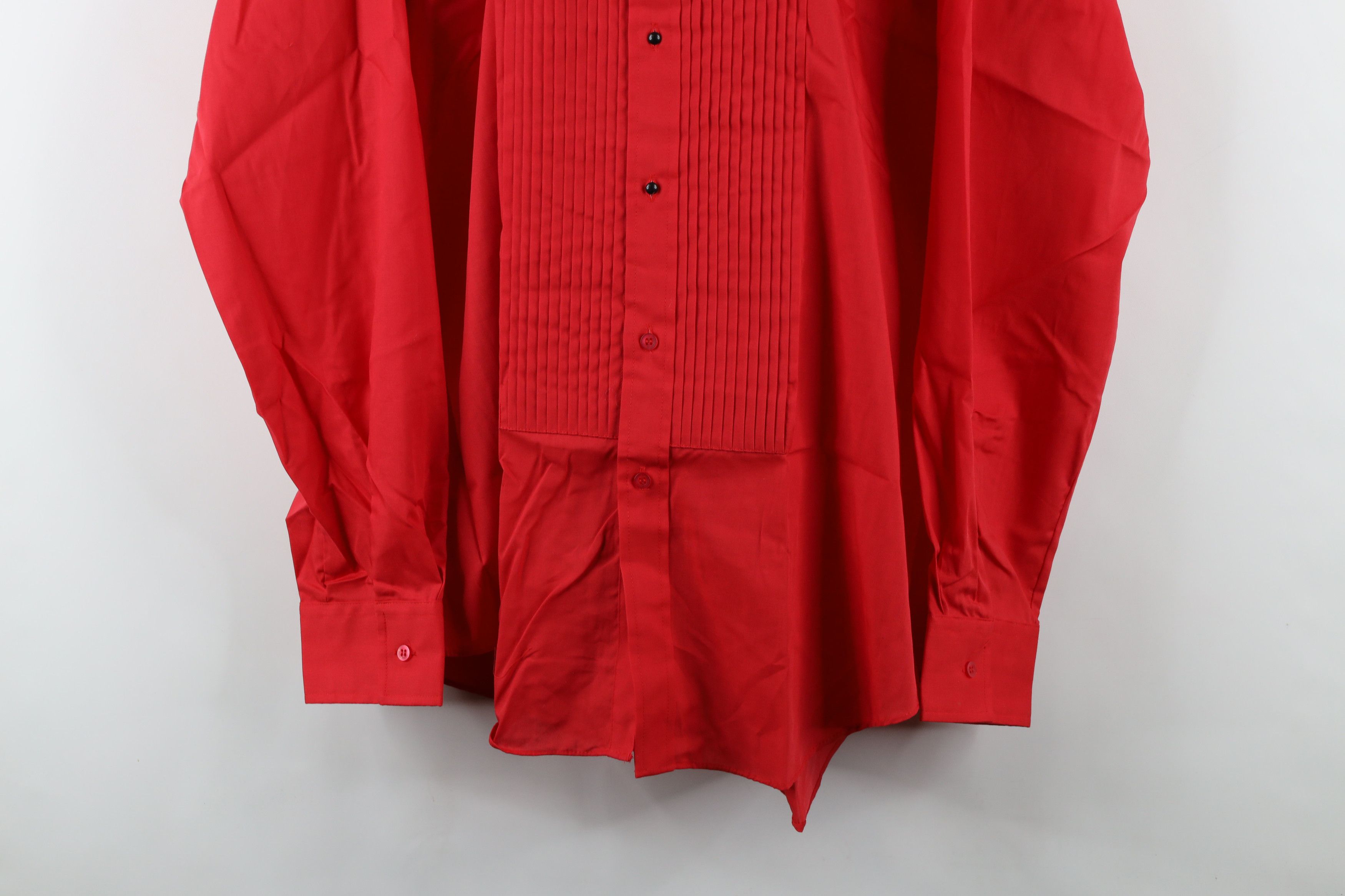 Vintage Deadstock Vintage 90s Tuxedo Prom Formal Button Shirt Red Size US L / EU 52-54 / 3 - 3 Thumbnail